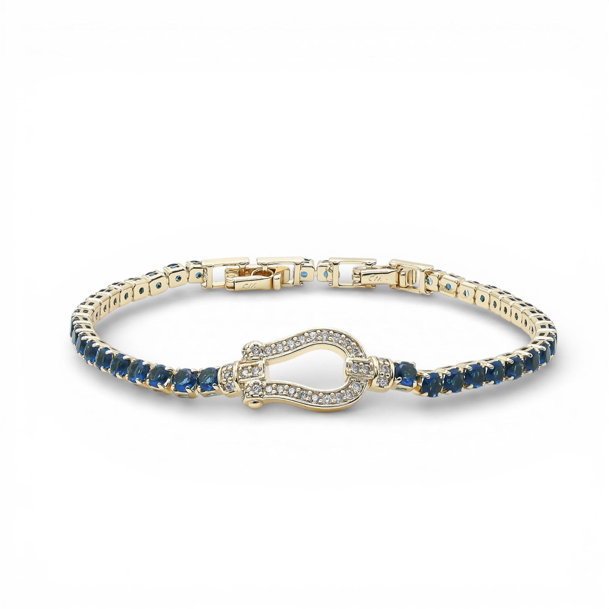 Brățară Tennis Fortune Blue Placată cu Aur