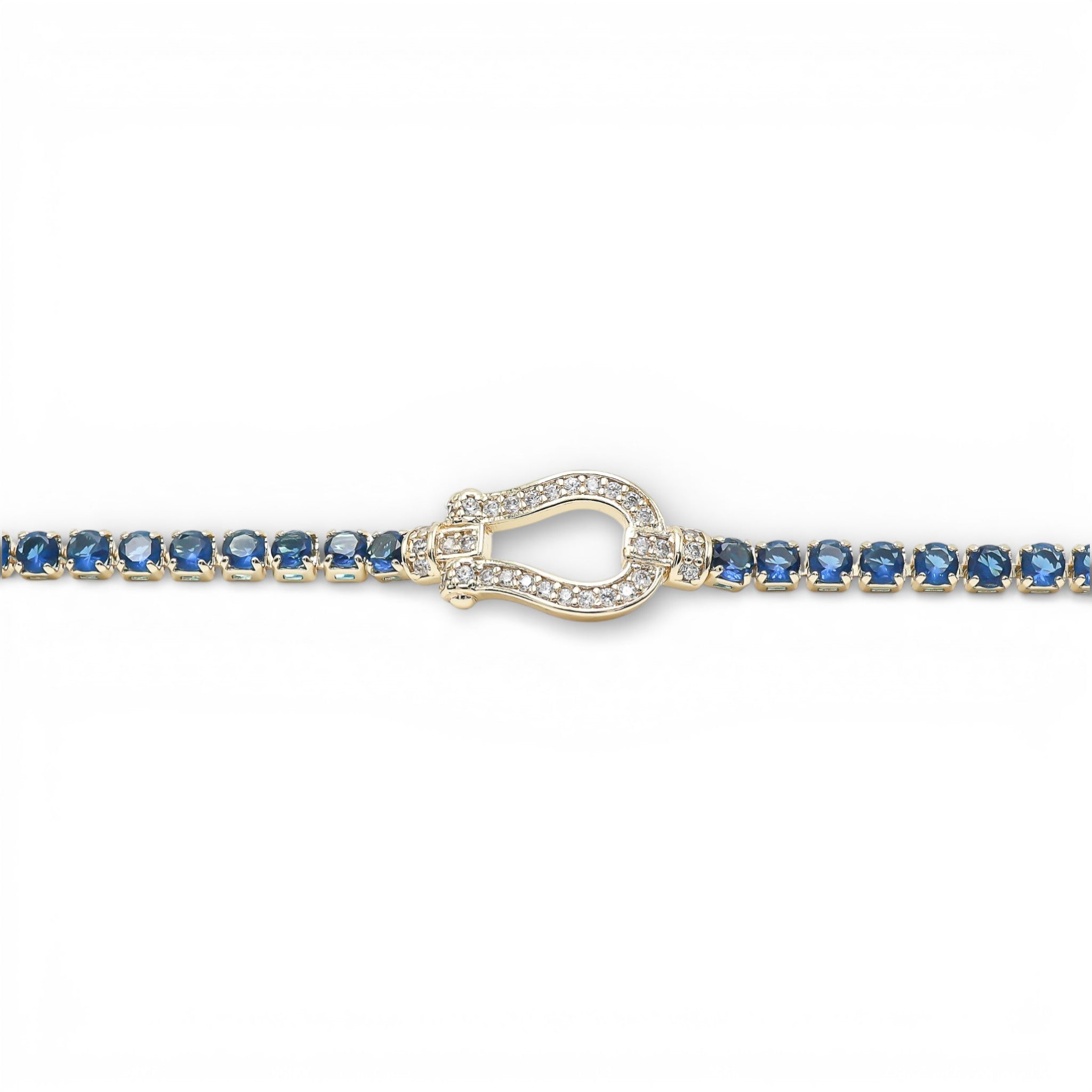 Brățară Tennis Fortune Blue Placată cu Aur