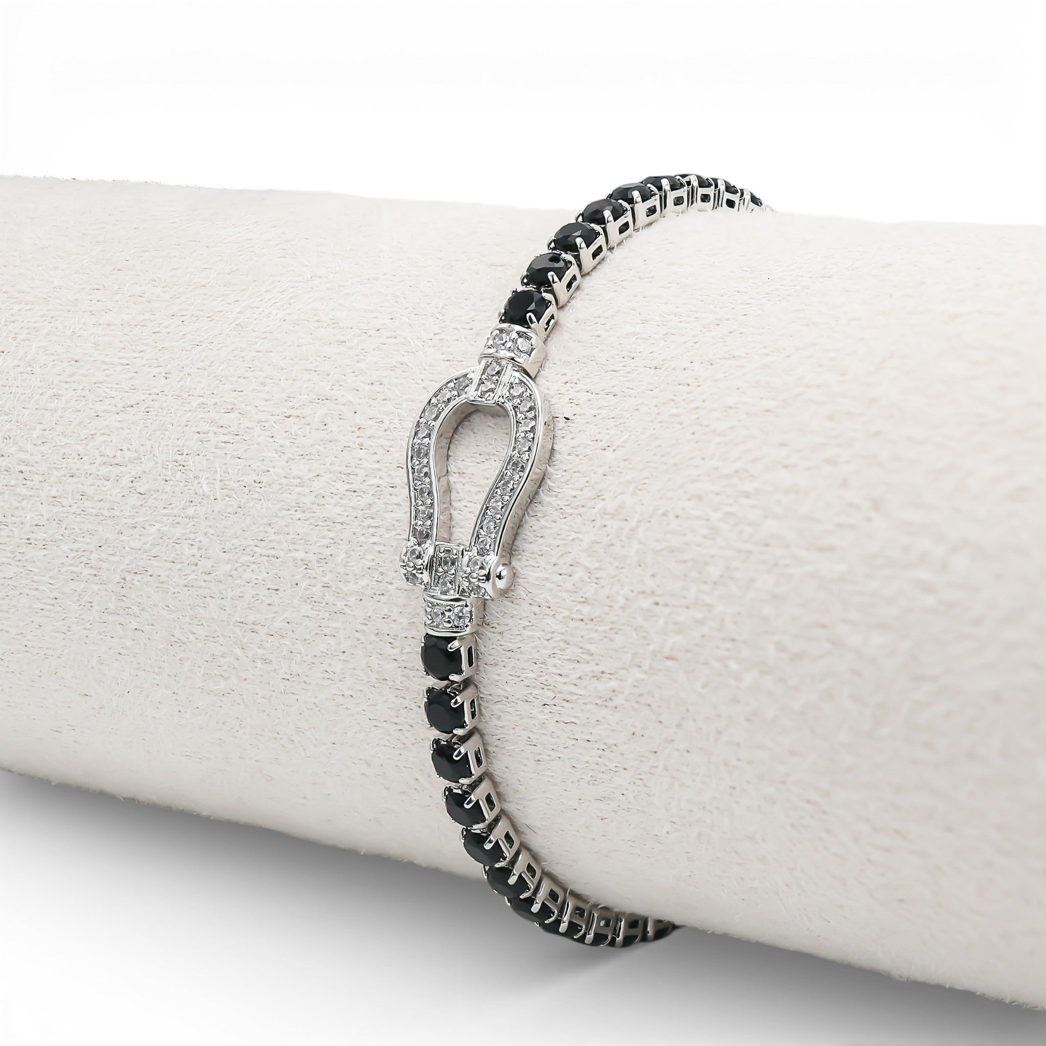 Brățară Tennis Fortune Black Placată cu Aur