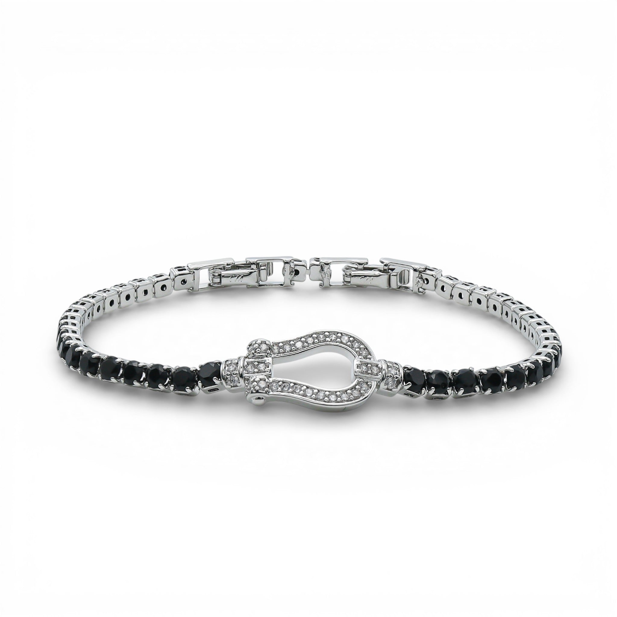 Brățară Tennis Fortune Black Placată cu Aur