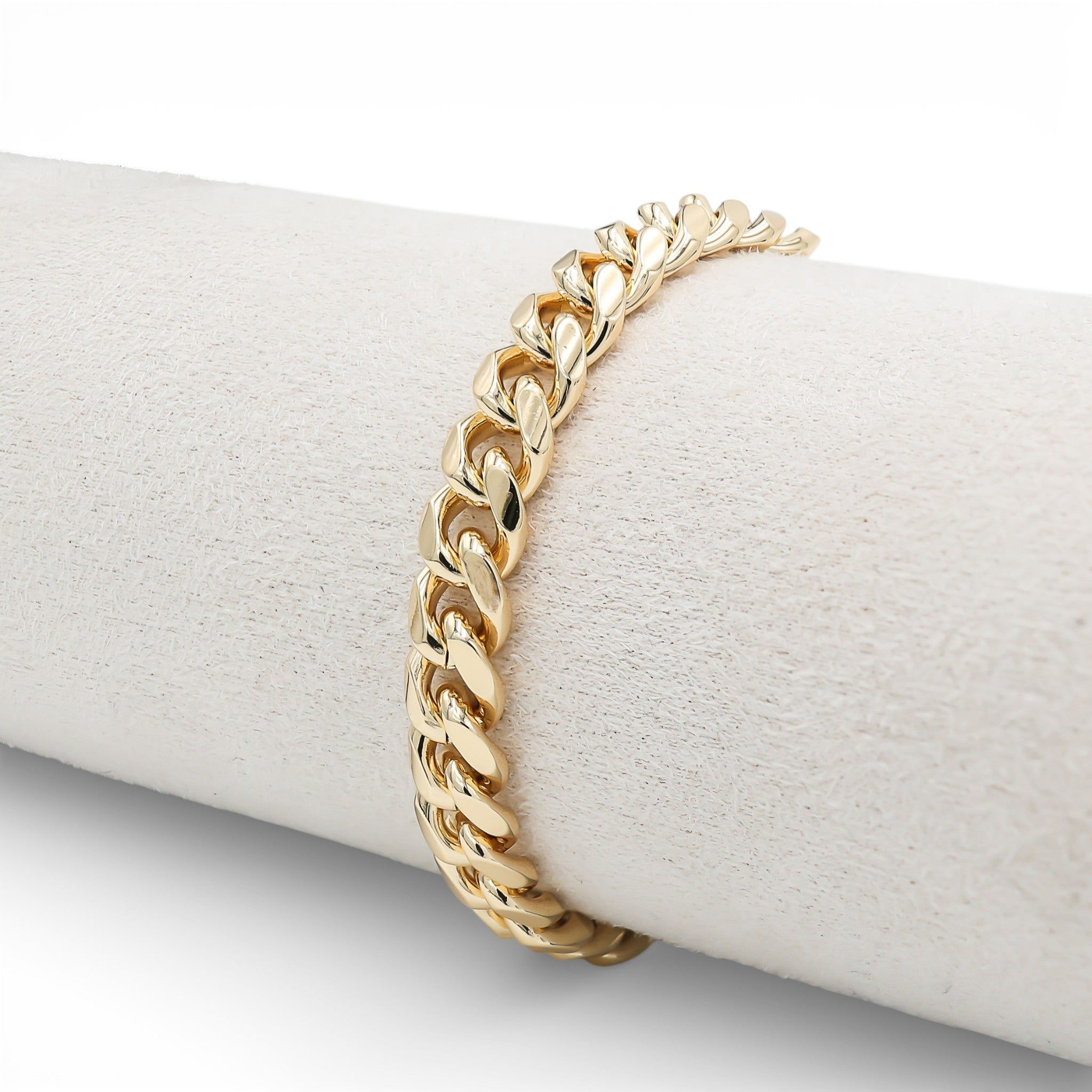 Brățară Cuban Monaco No Stones 8mm Placată cu Aur