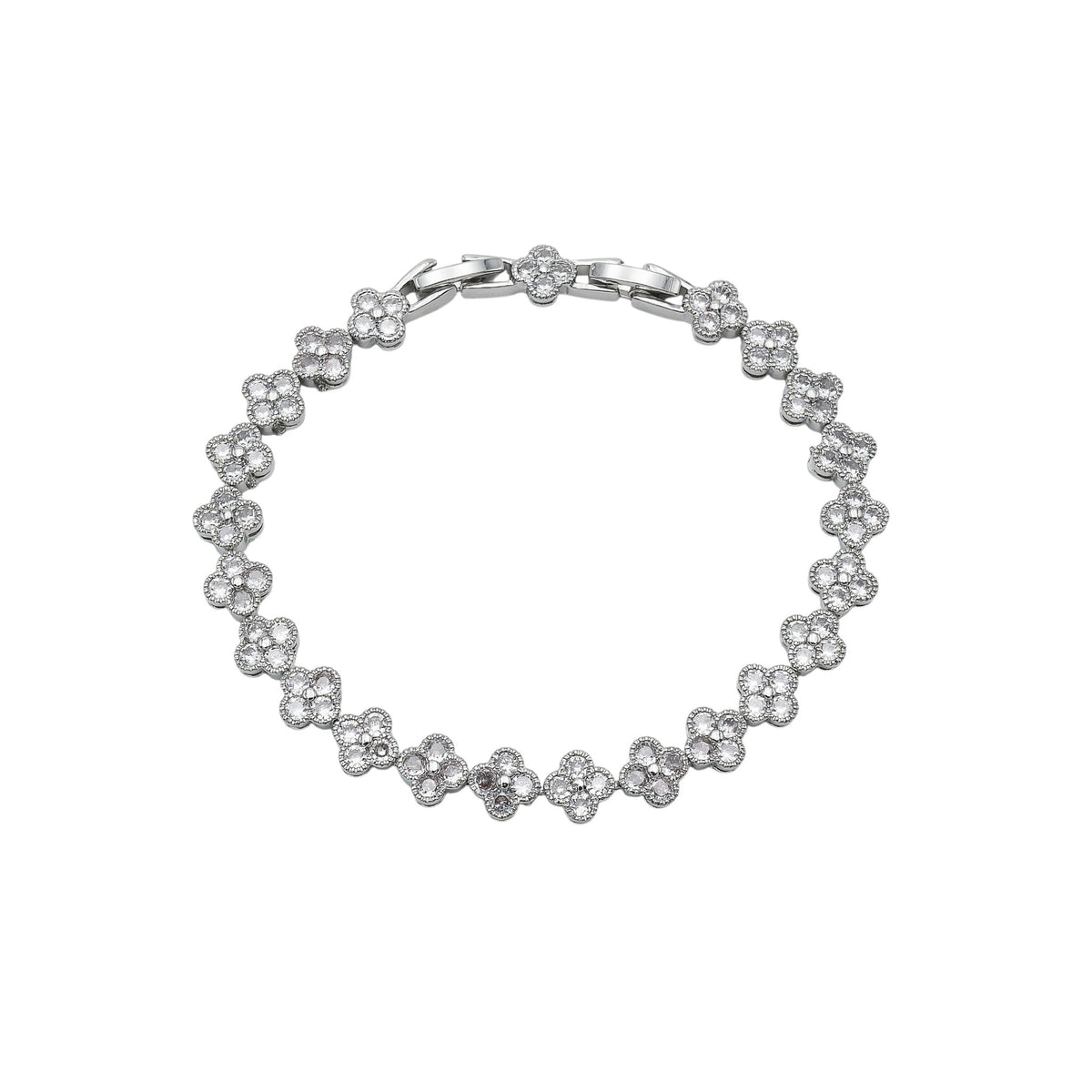 Bratara Mini Lucky Silver Placată cu Aur Alb