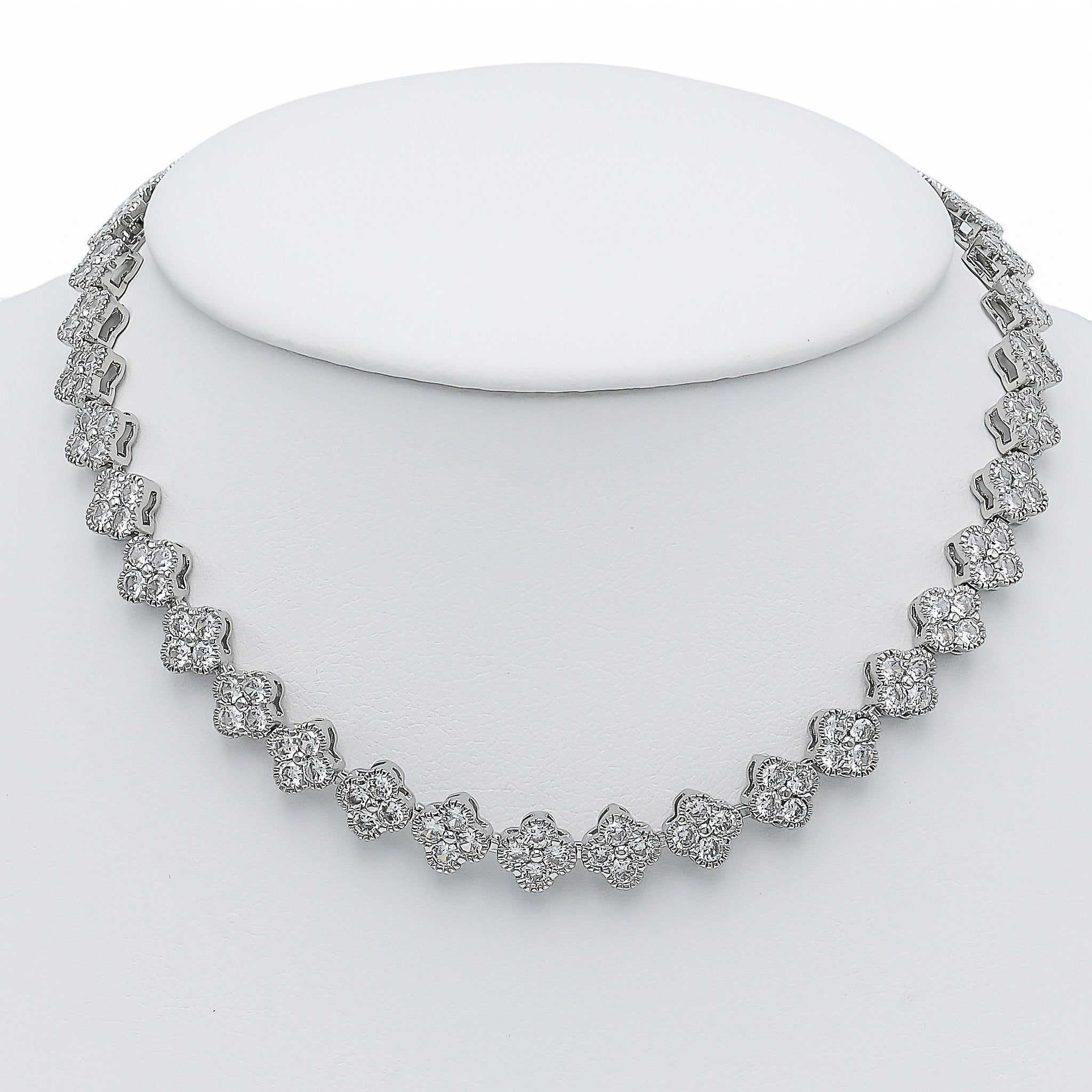 Colier Tennis Trifoi Placat cu Aur