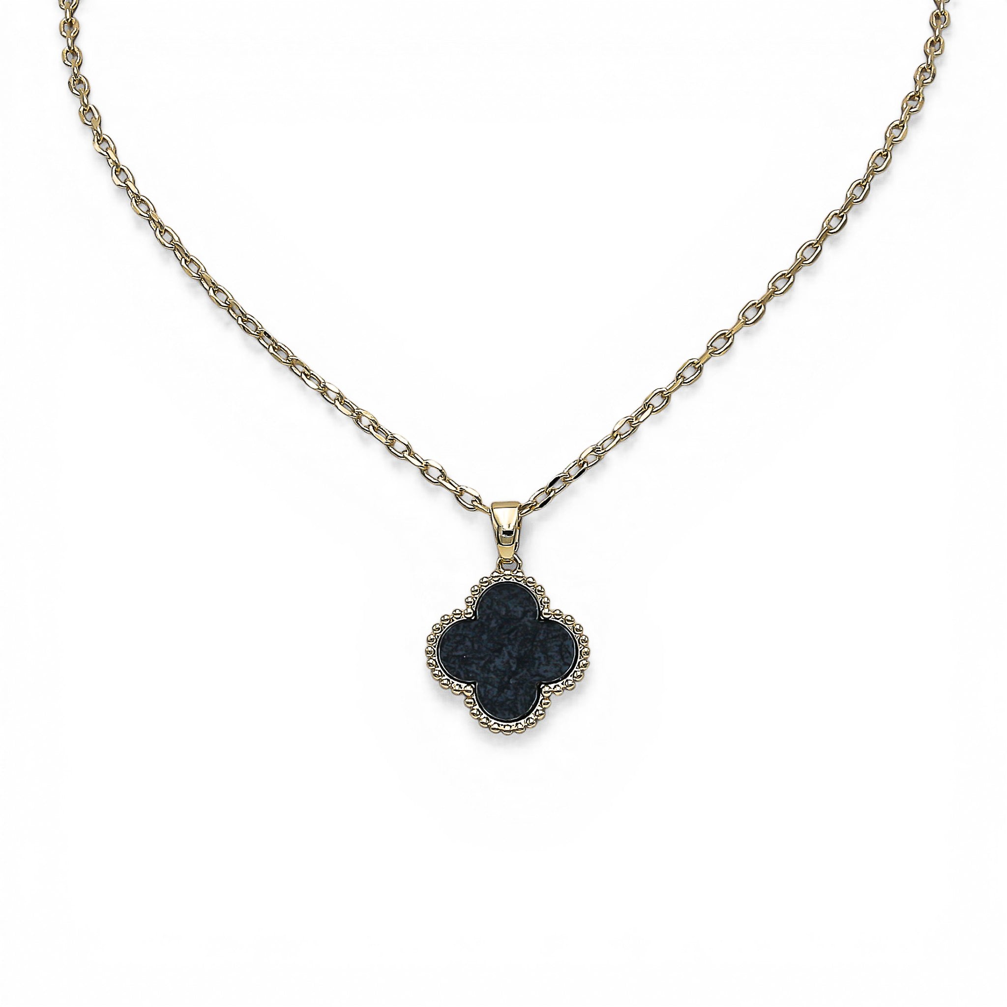 Colier A Clover Black Placat cu Aur