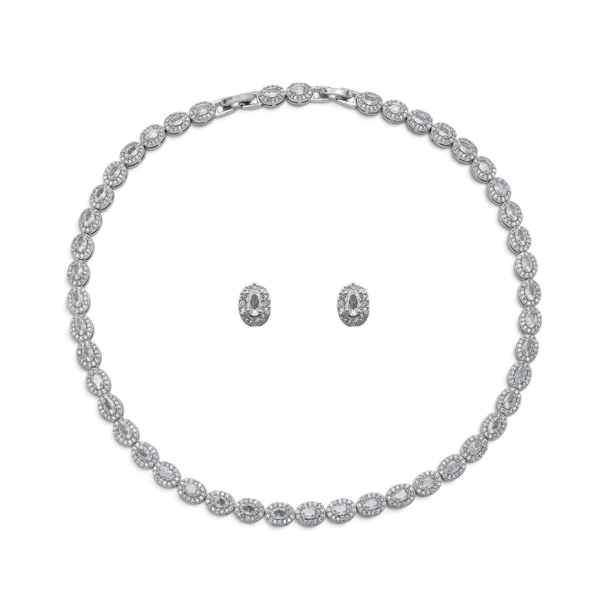 Colier Silver Ice Stones+Cercei cadou