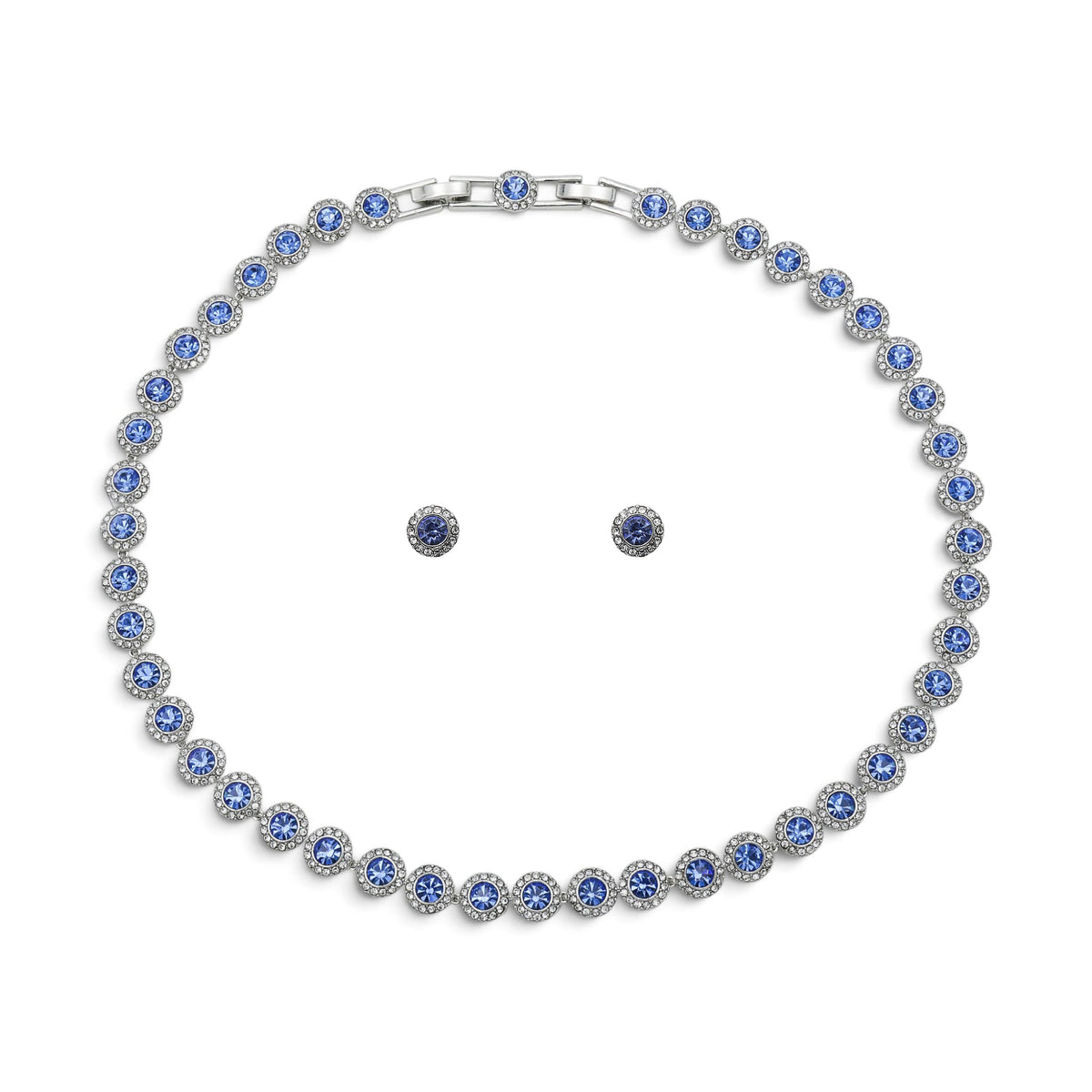 Colier Angel Silver Blue+Cercei cadou