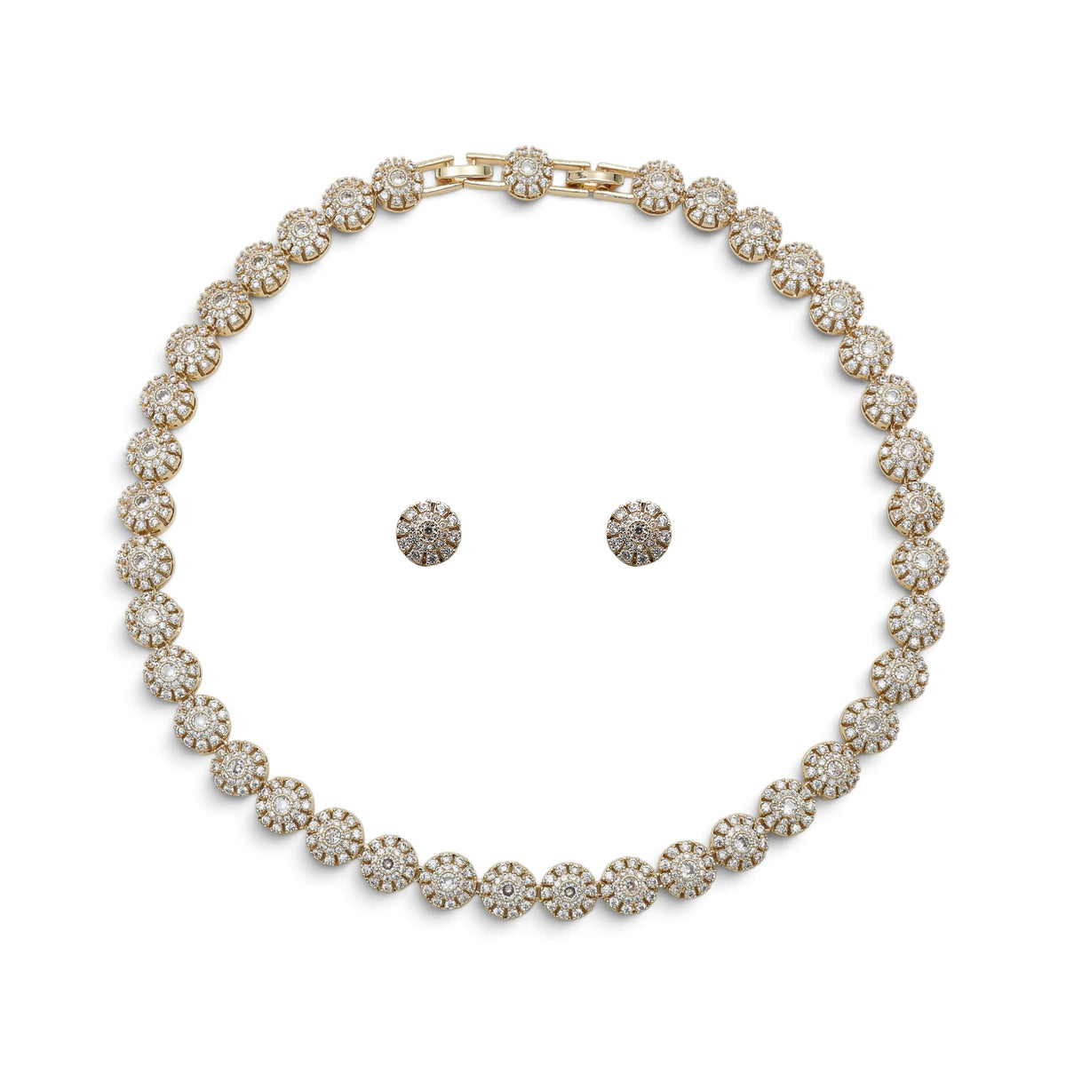 Colier Gold Ice Stones+Cercei cadou
