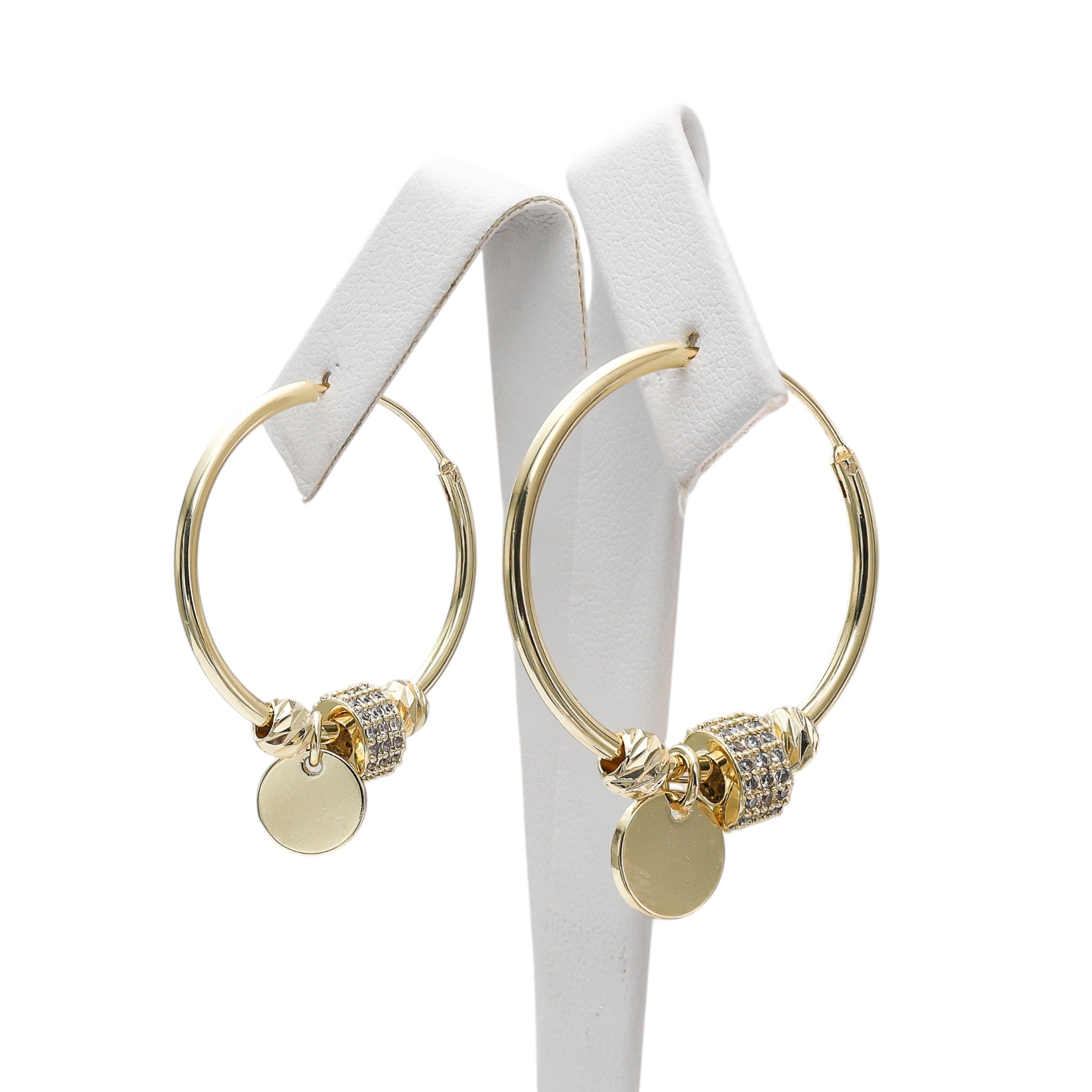 Cercei Hoop Medalion Auriu