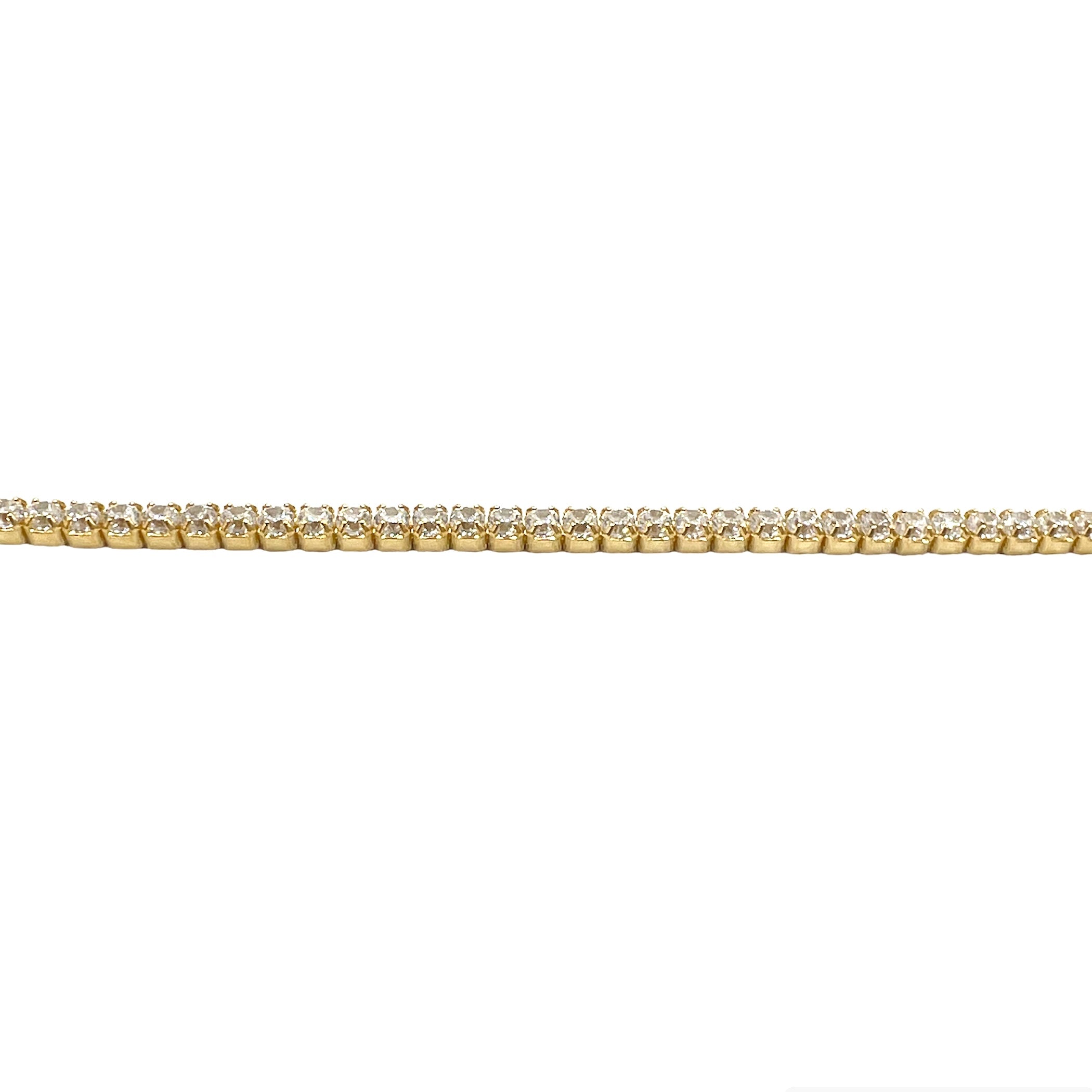 24K Gold Plated Tennis Bracelet Silver 1.5mm