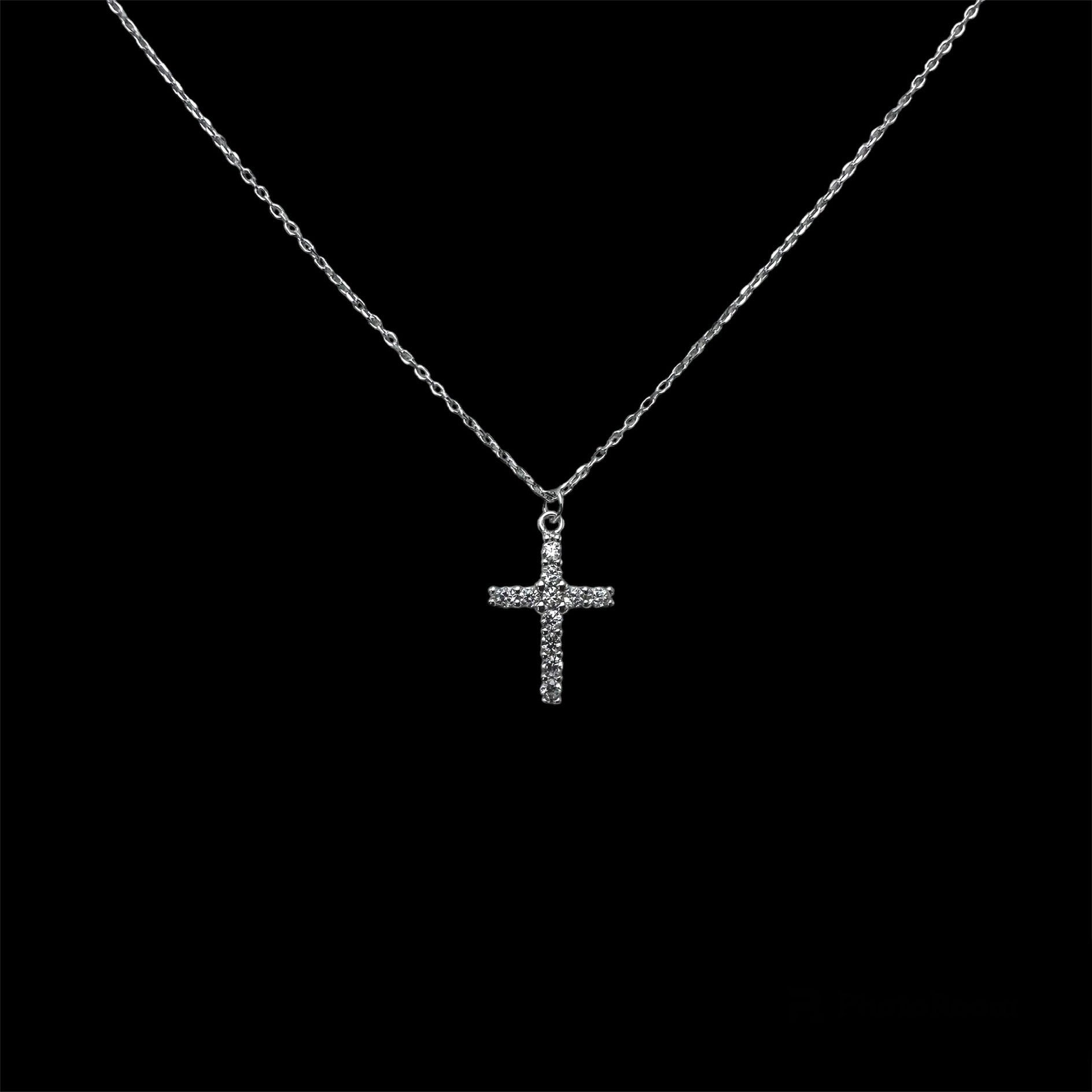 Necklace with Cross Pendant2 Silver