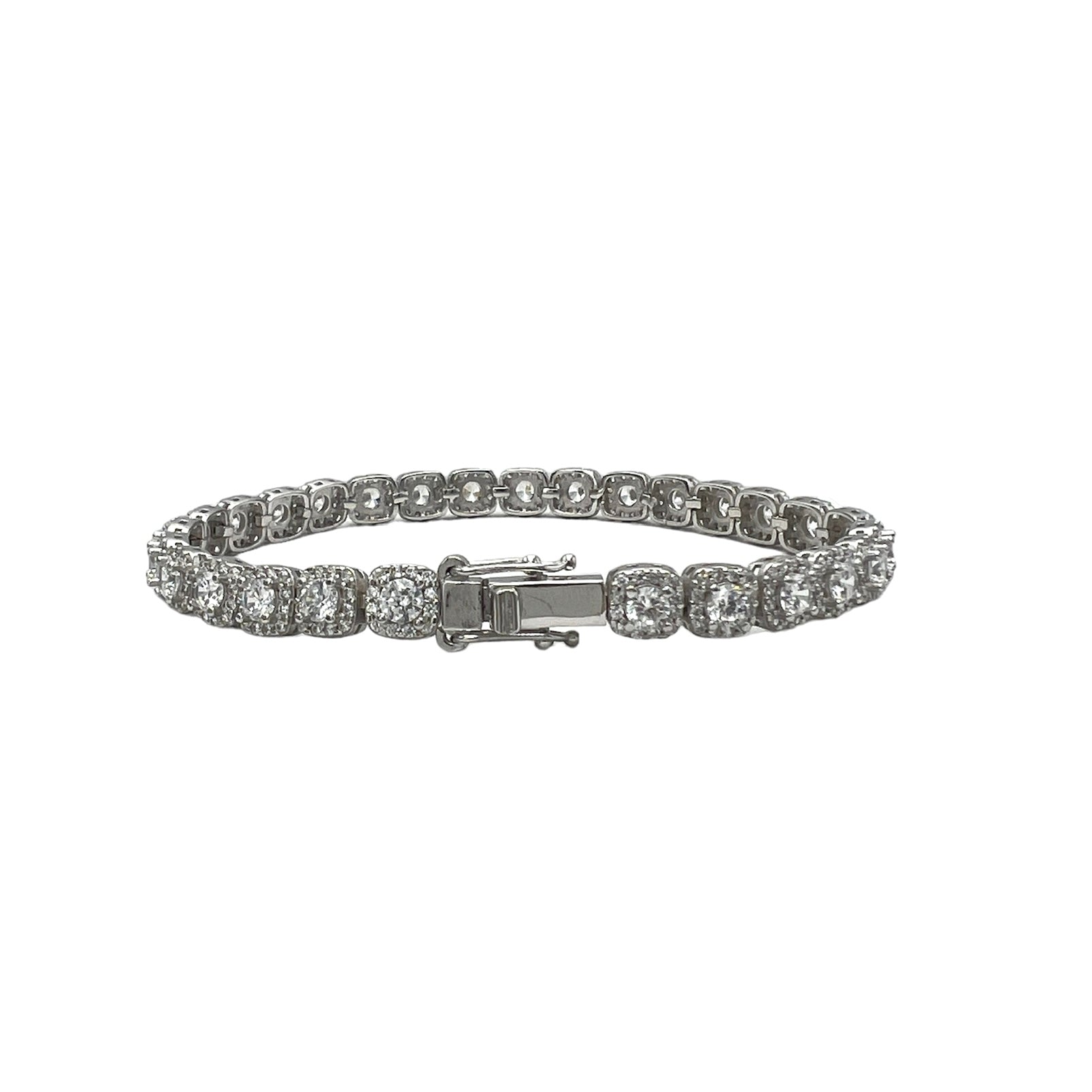 Tennis Definition White Silver Bracelet