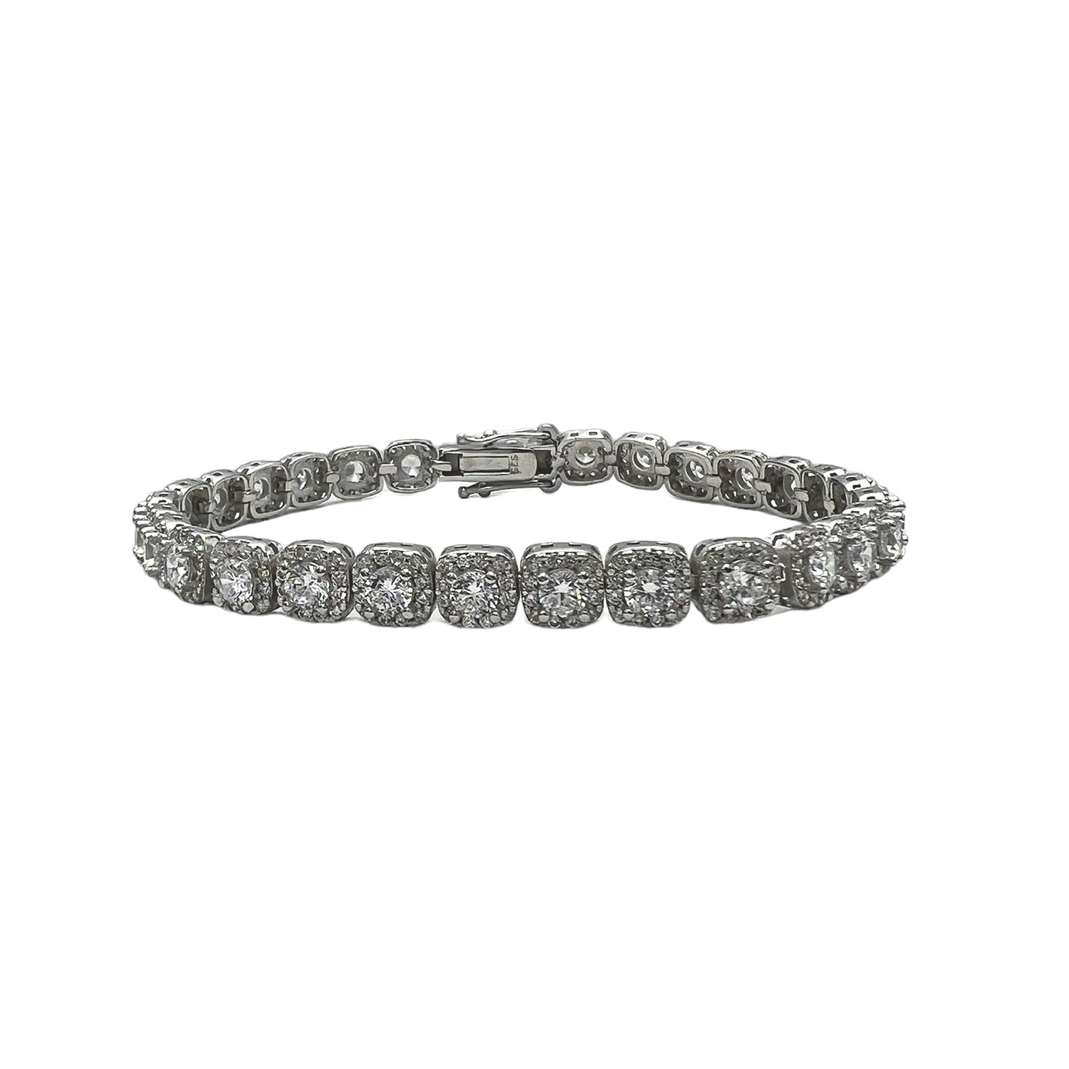 Tennis Definition White Silver Bracelet