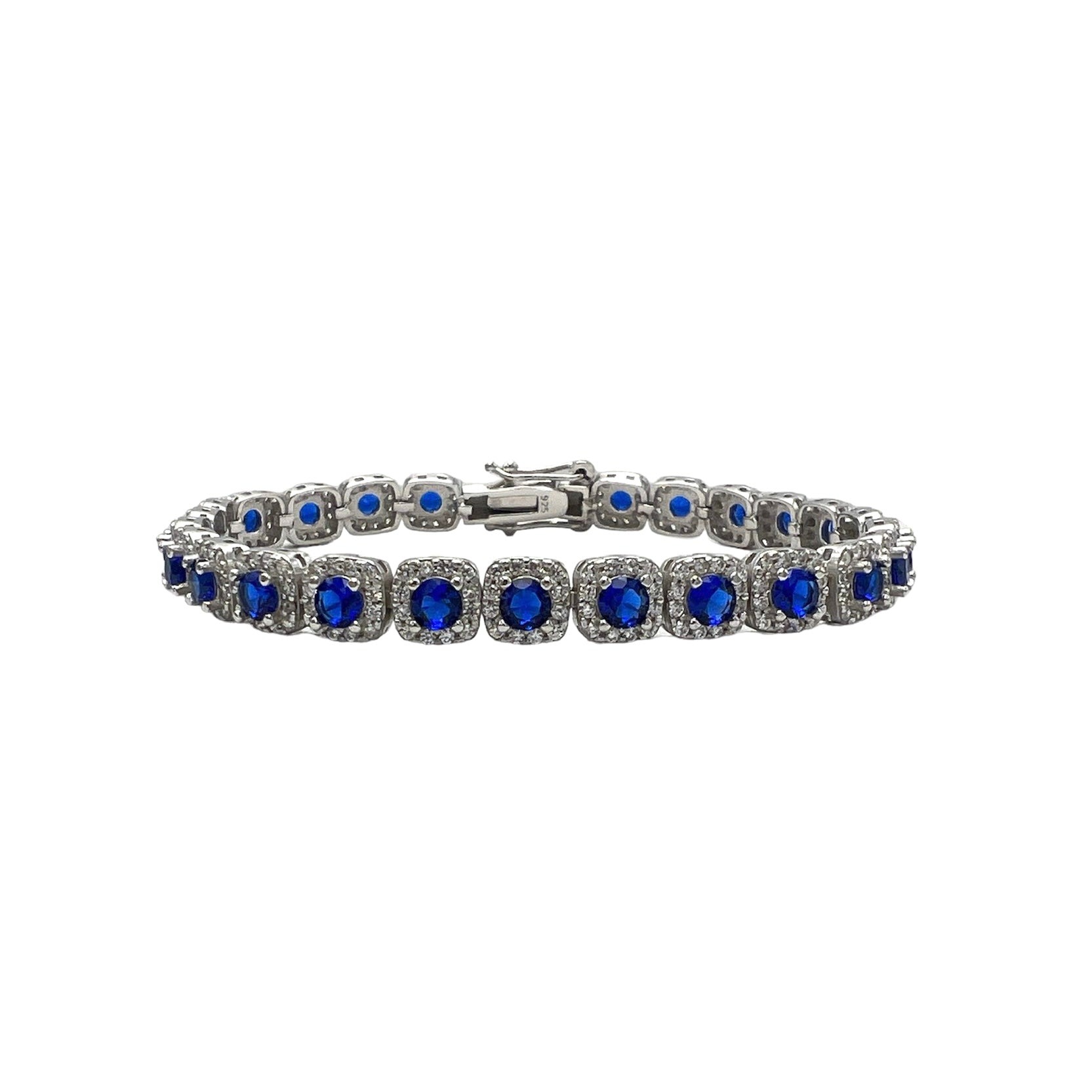 Tennis Definition Blue Silver Bracelet