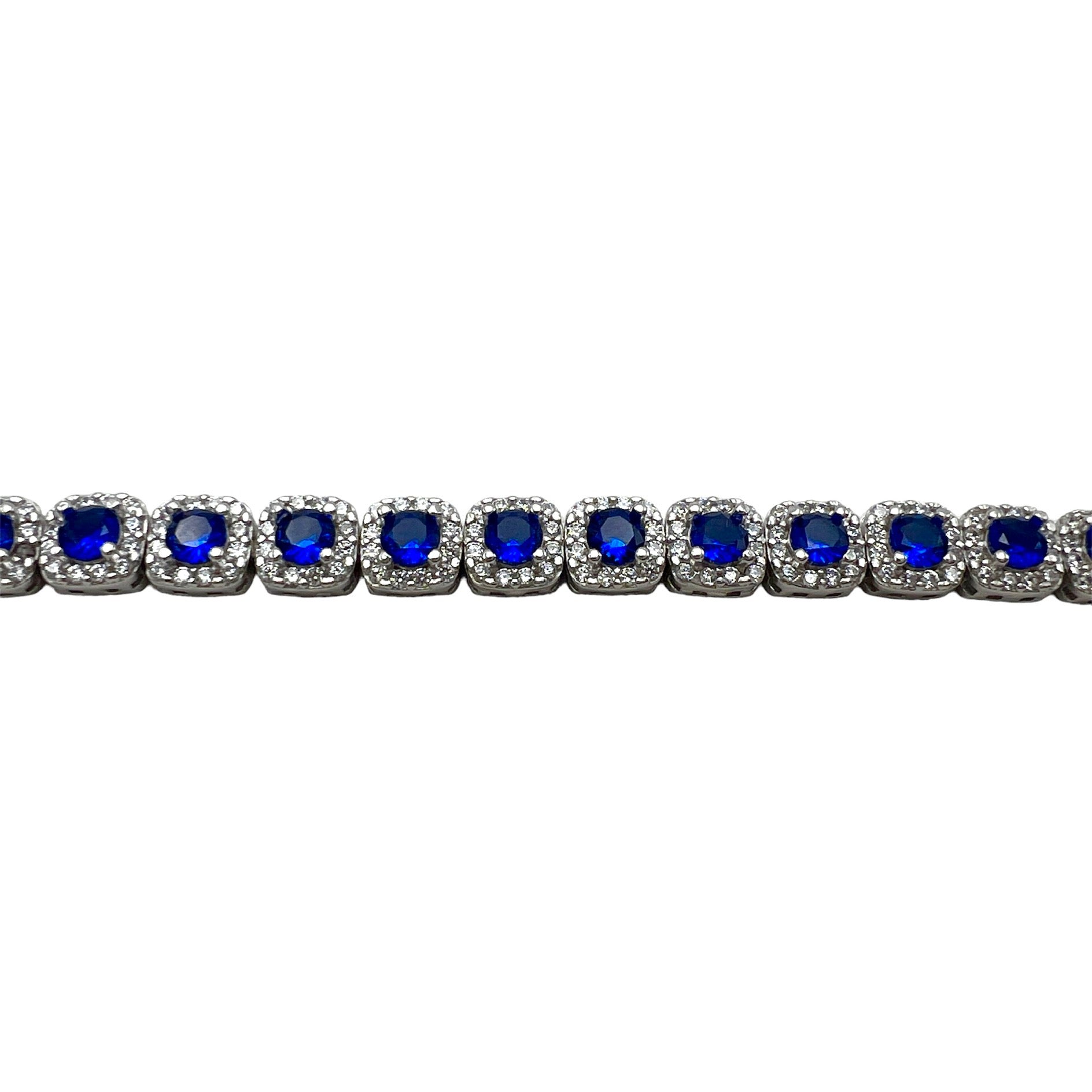 Tennis Definition Blue Silver Bracelet