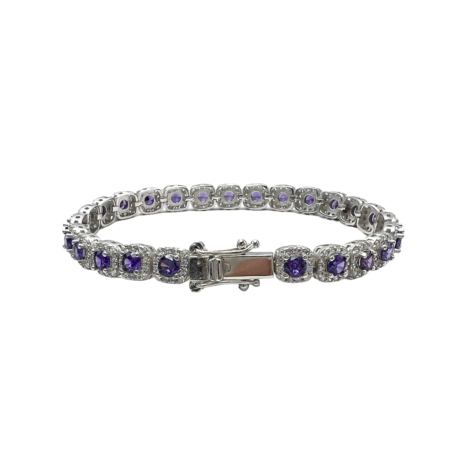 Tennis Definition Purple Silver Bracelet