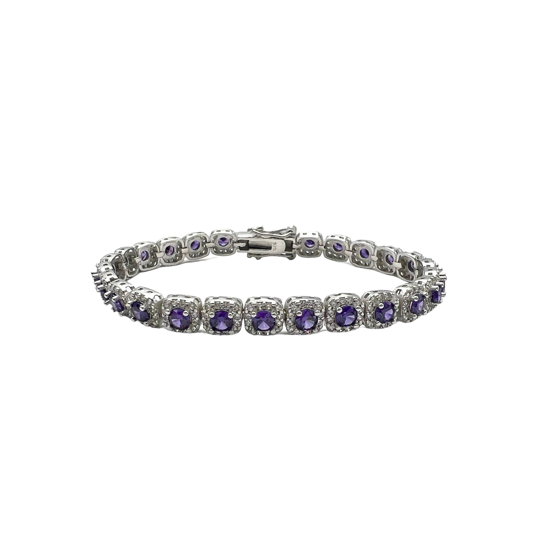 Tennis Definition Purple Silver Bracelet