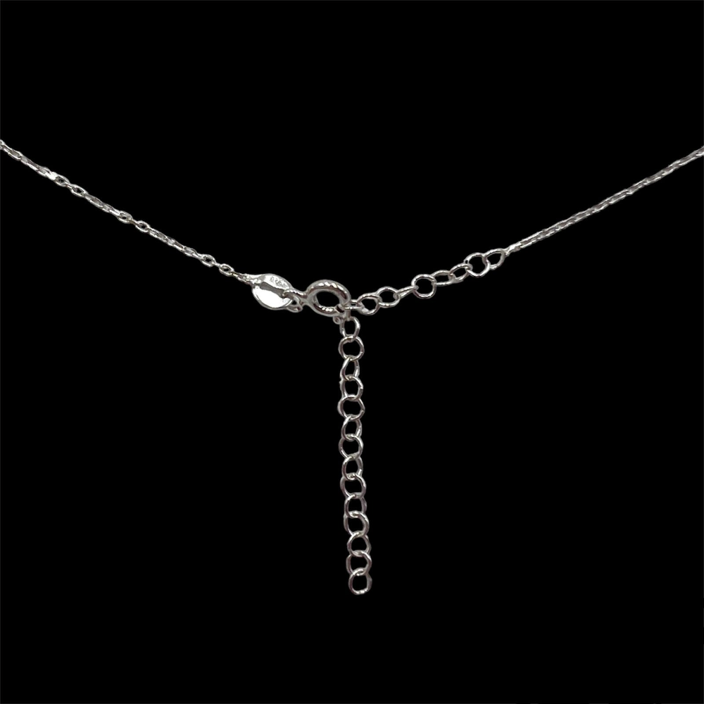 Necklace With Silver Flower Pendant