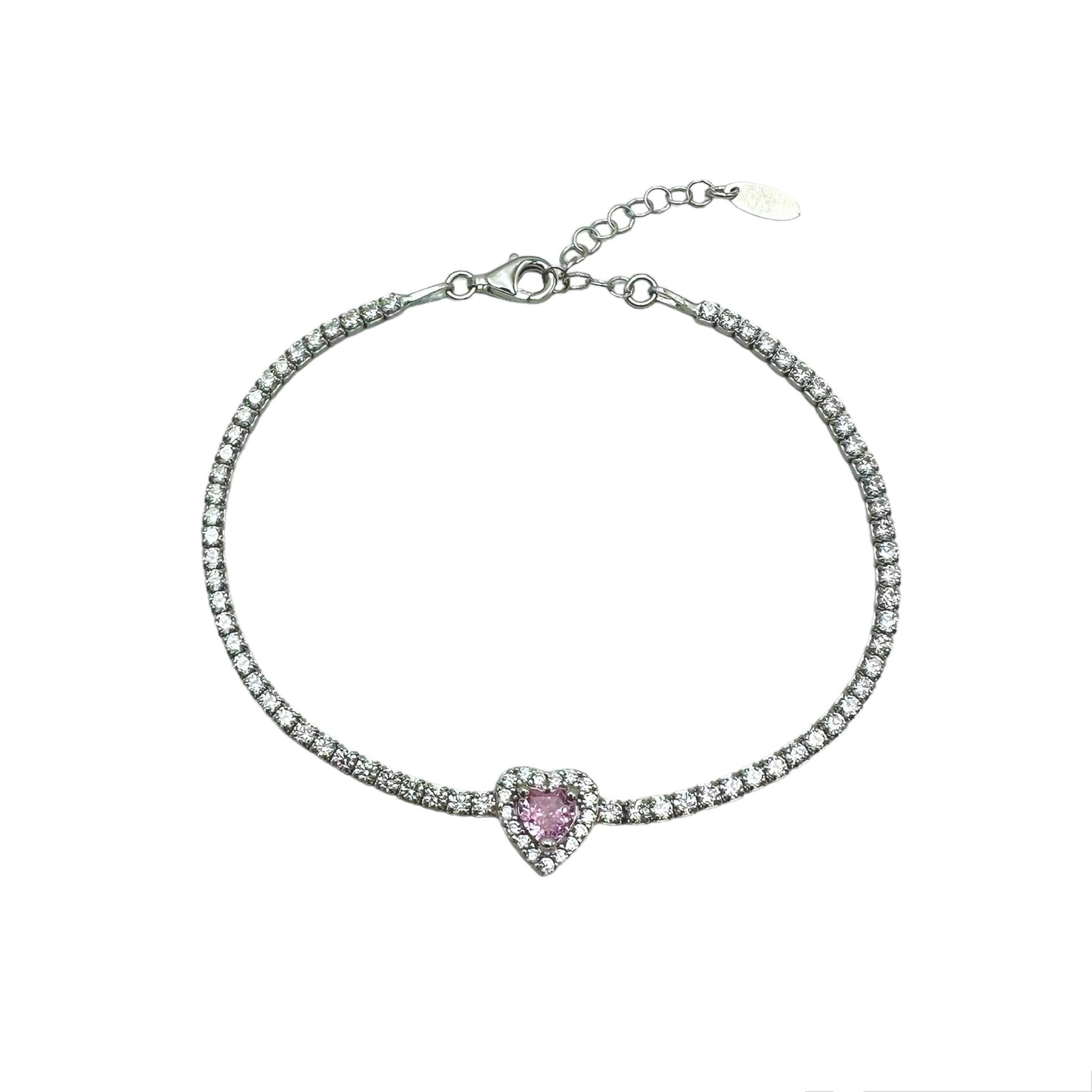 Tennis Bracelet VDAY Rose Silver