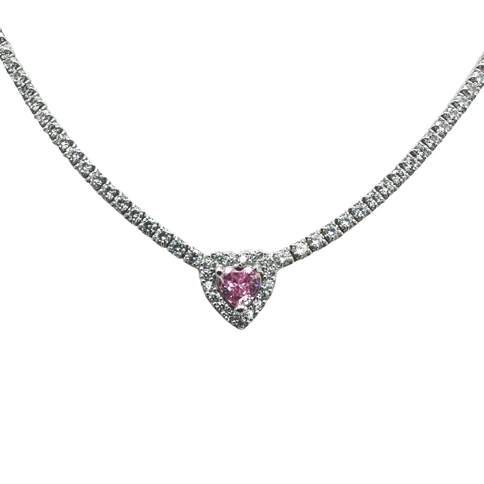 Necklace Tennis VDAY Rose Silver