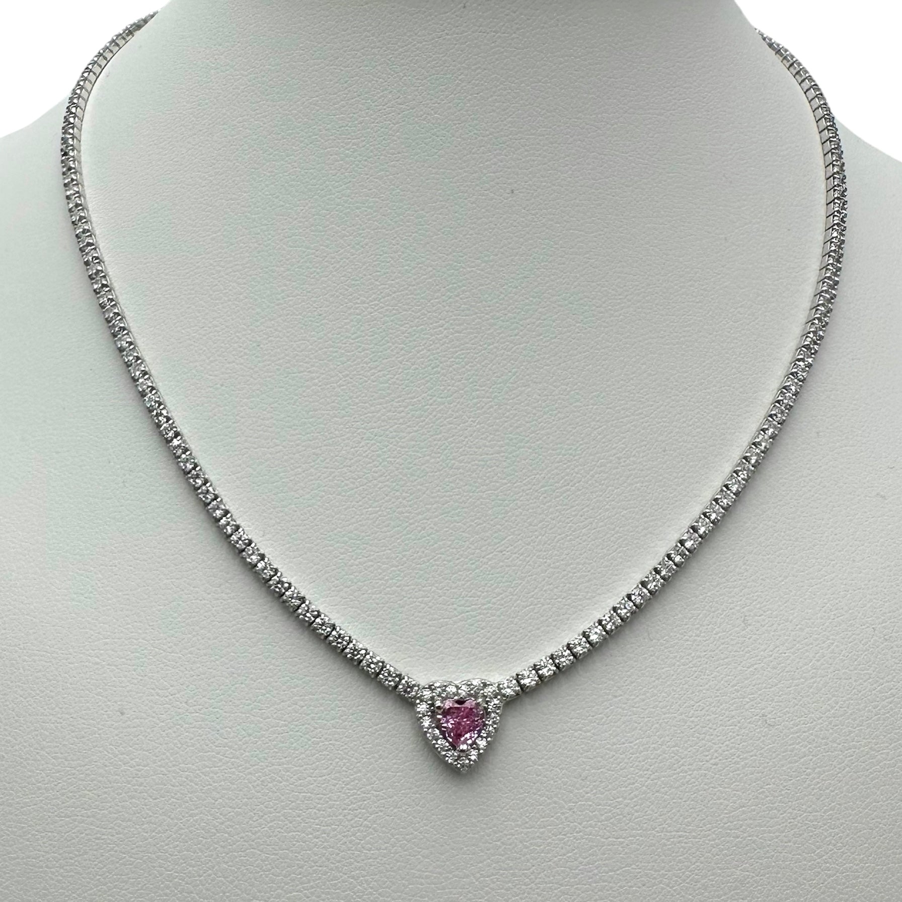 Necklace Tennis VDAY Rose Silver