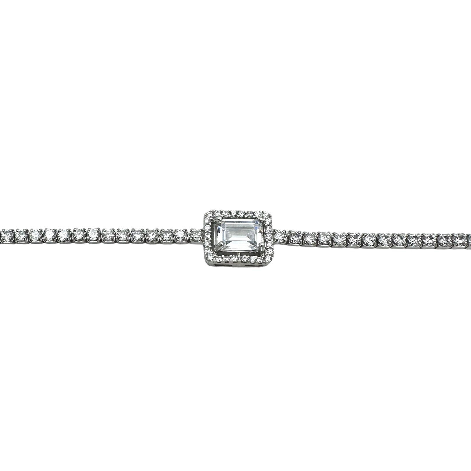 Silver Tennis Saphire Bracelet