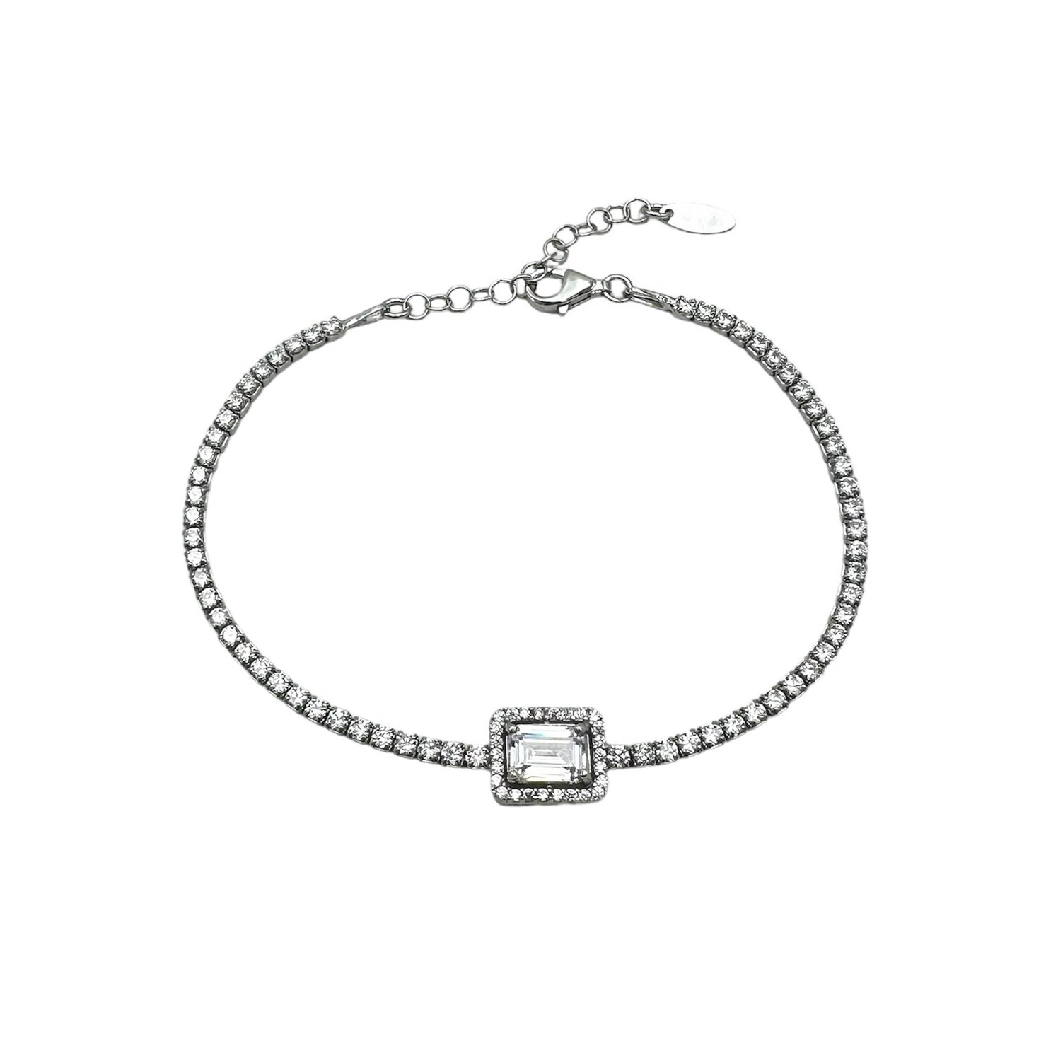 Silver Tennis Saphire Bracelet