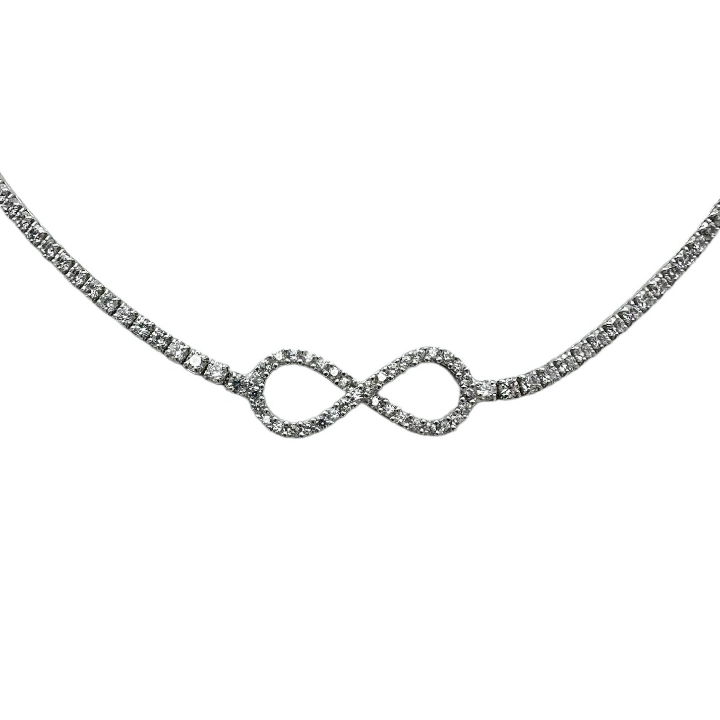 Silver Endless Tennis Necklace