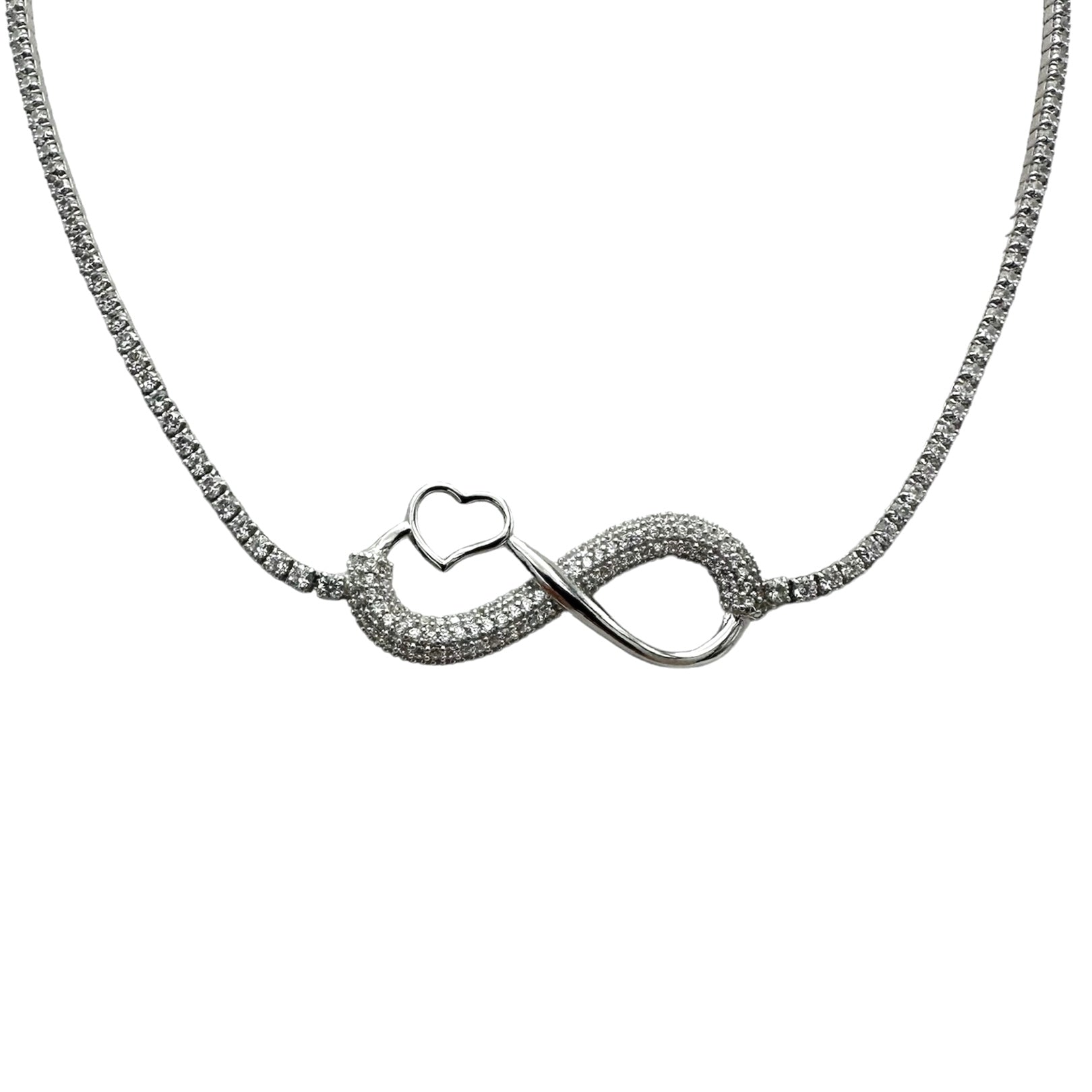 EndlessLove Tennis Necklace Silver