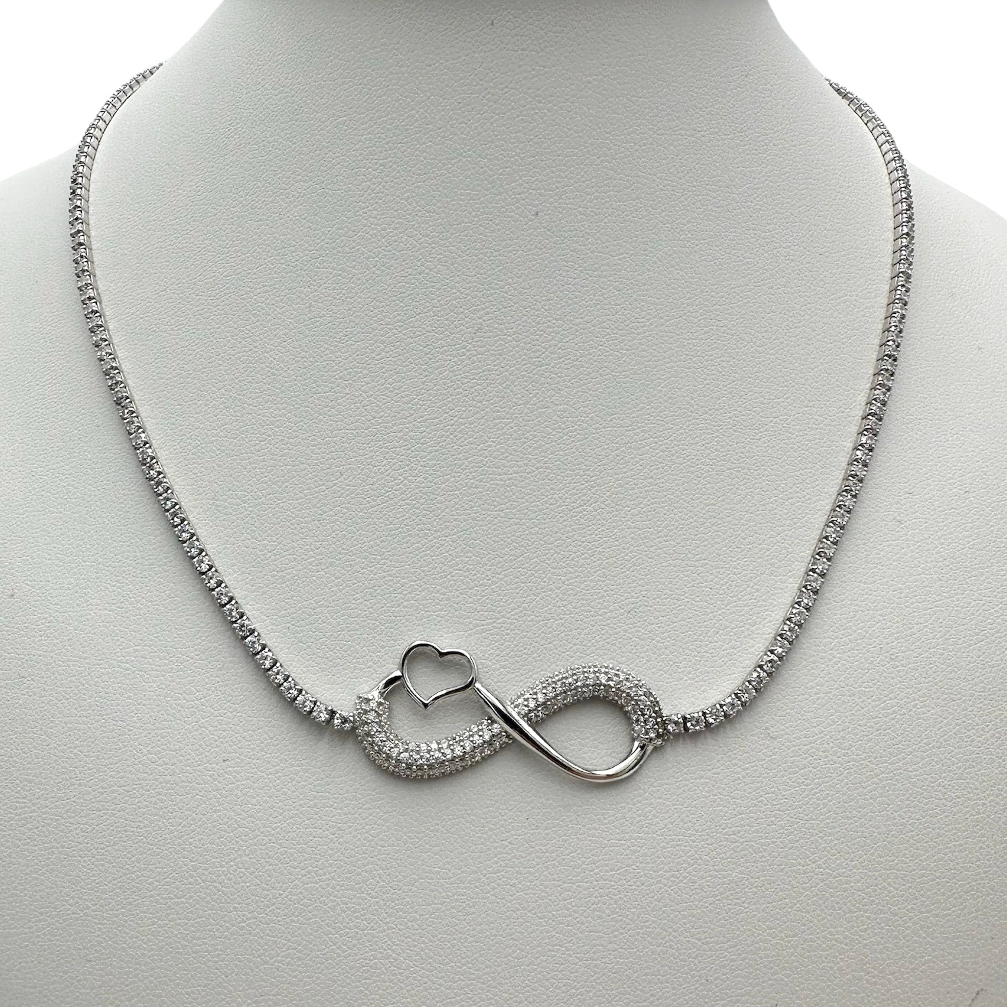 EndlessLove Tennis Necklace Silver