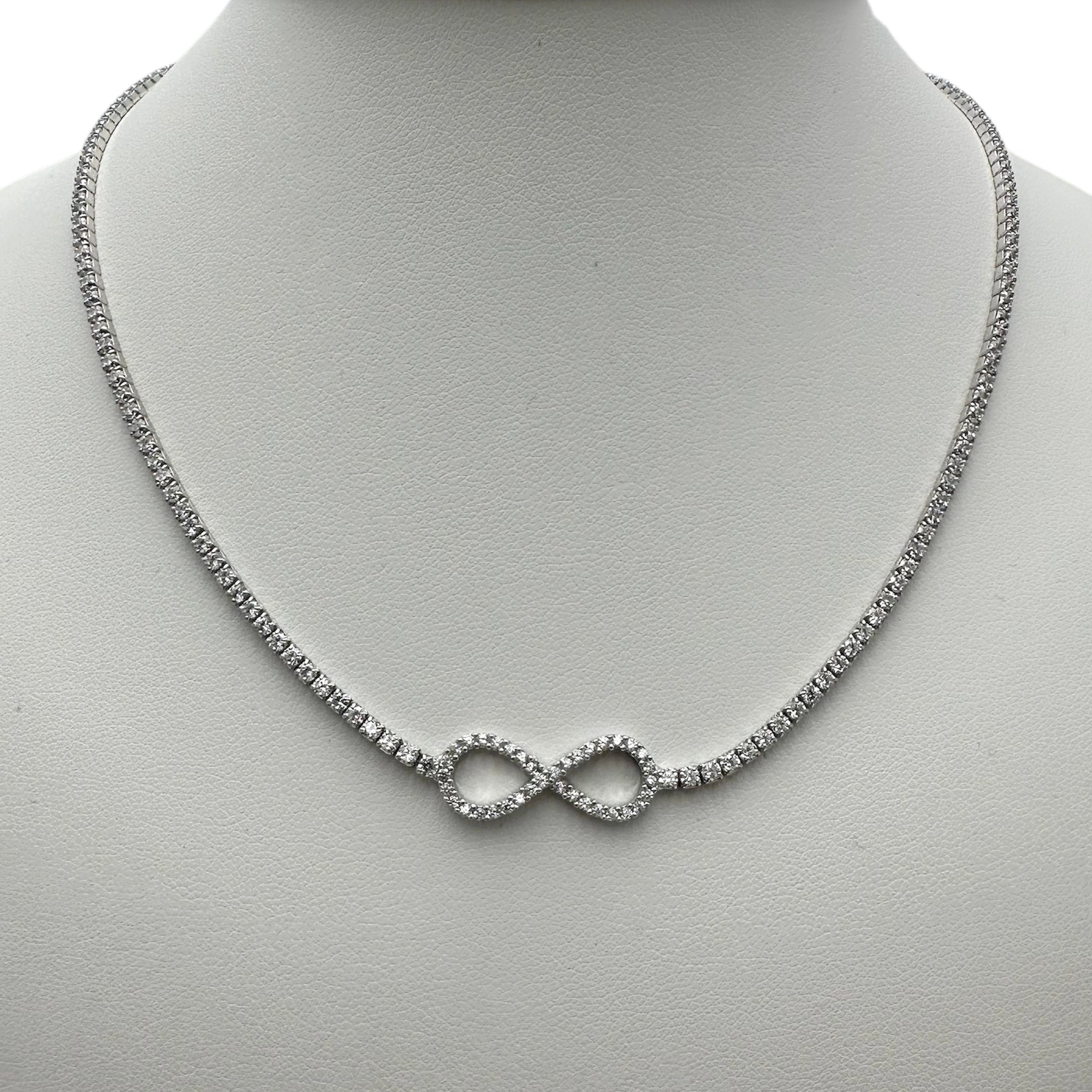 Silver Endless Tennis Necklace