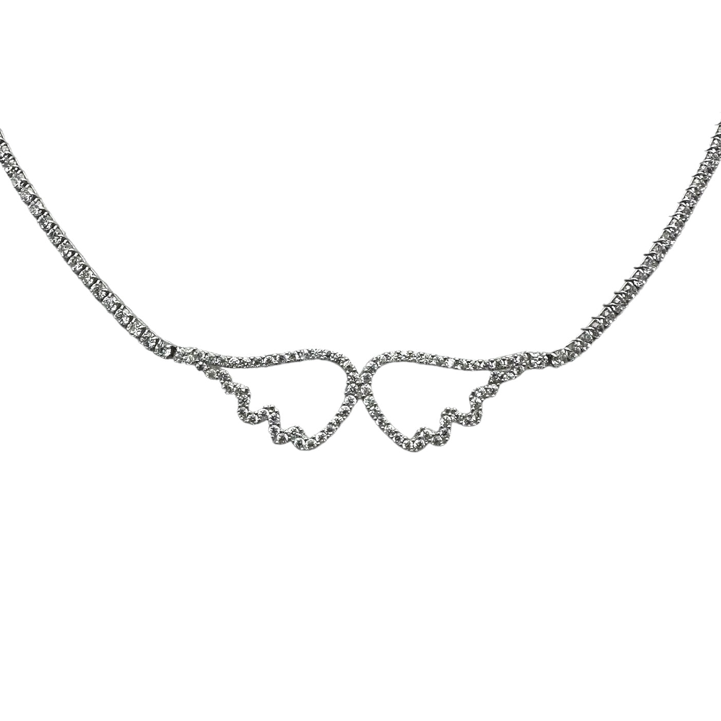 Silver Tennis Wings Necklace