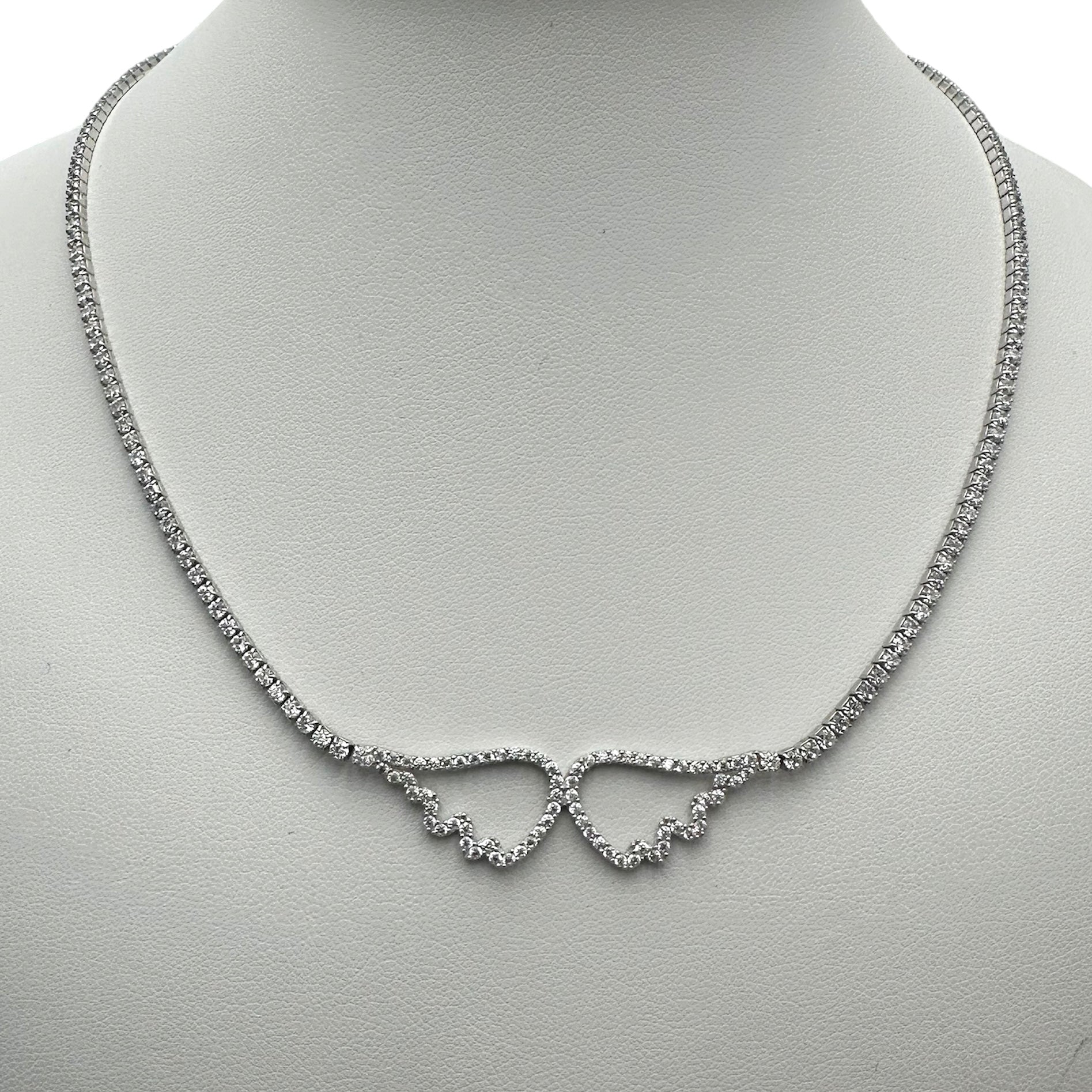 Silver Tennis Wings Necklace