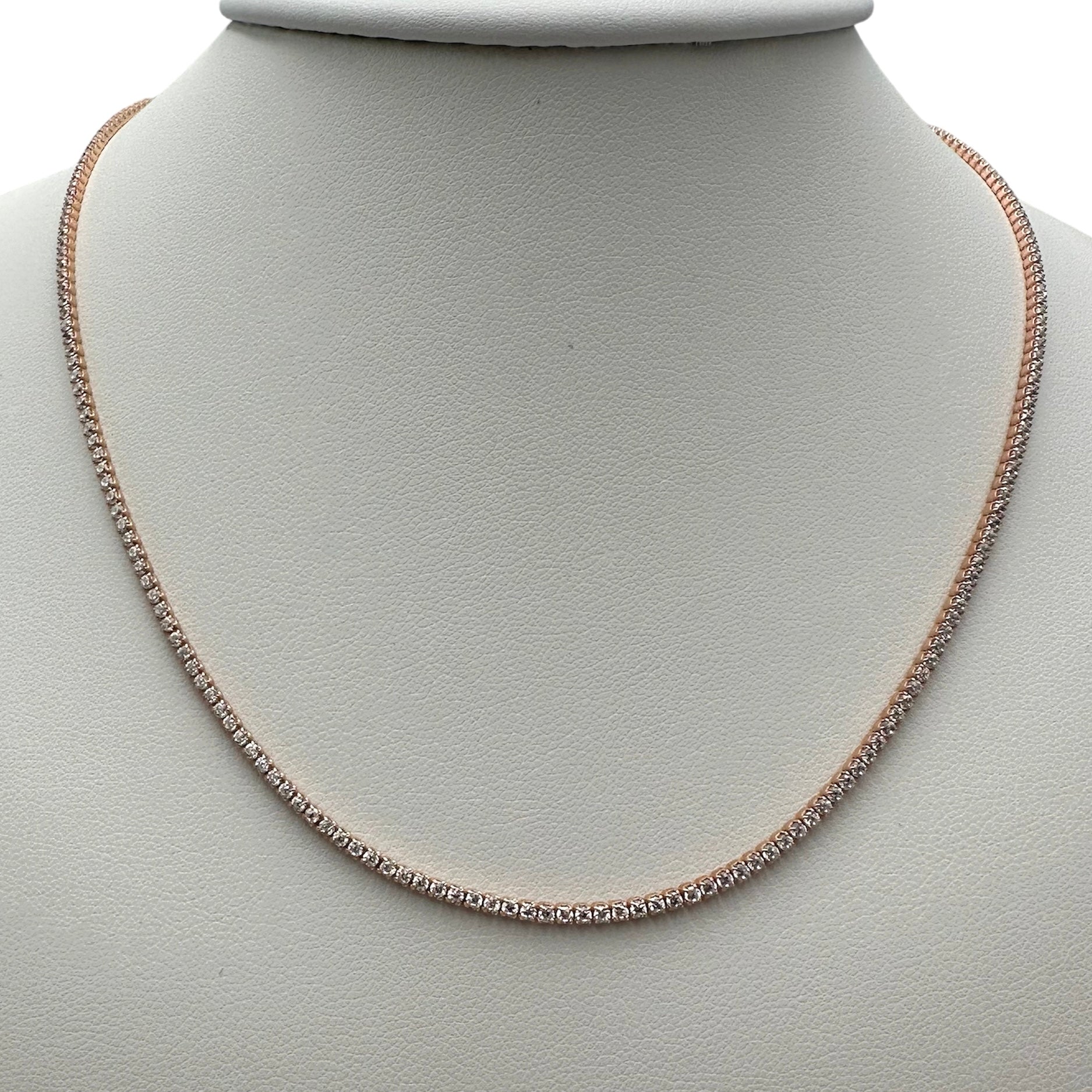 Necklace Tennis 1.5mm Rose Silver