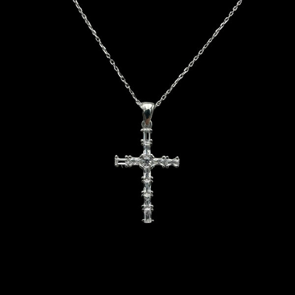 Necklace With 4 Cross Pendant Silver