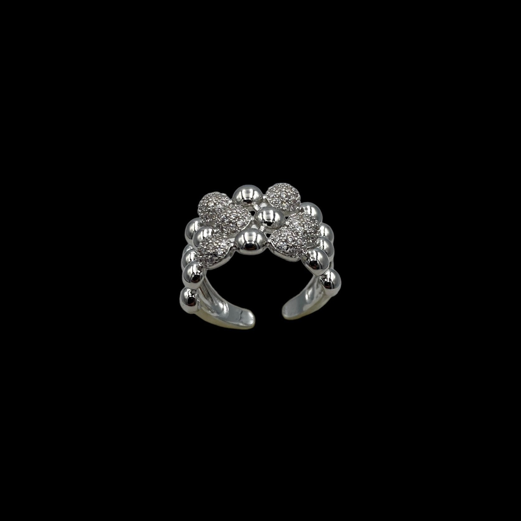 Bunch Silver Adjustable Ring