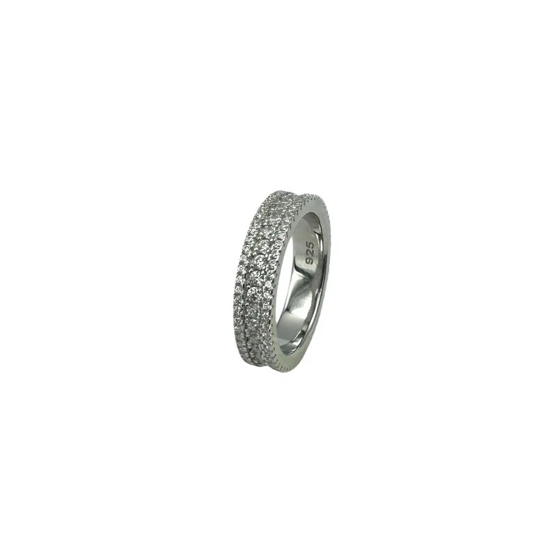 Silver Tennis Luxury Ring