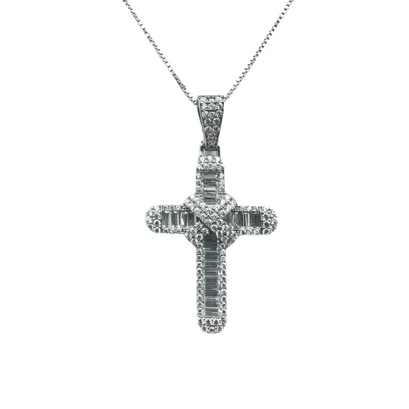 Silver X-Cross necklace