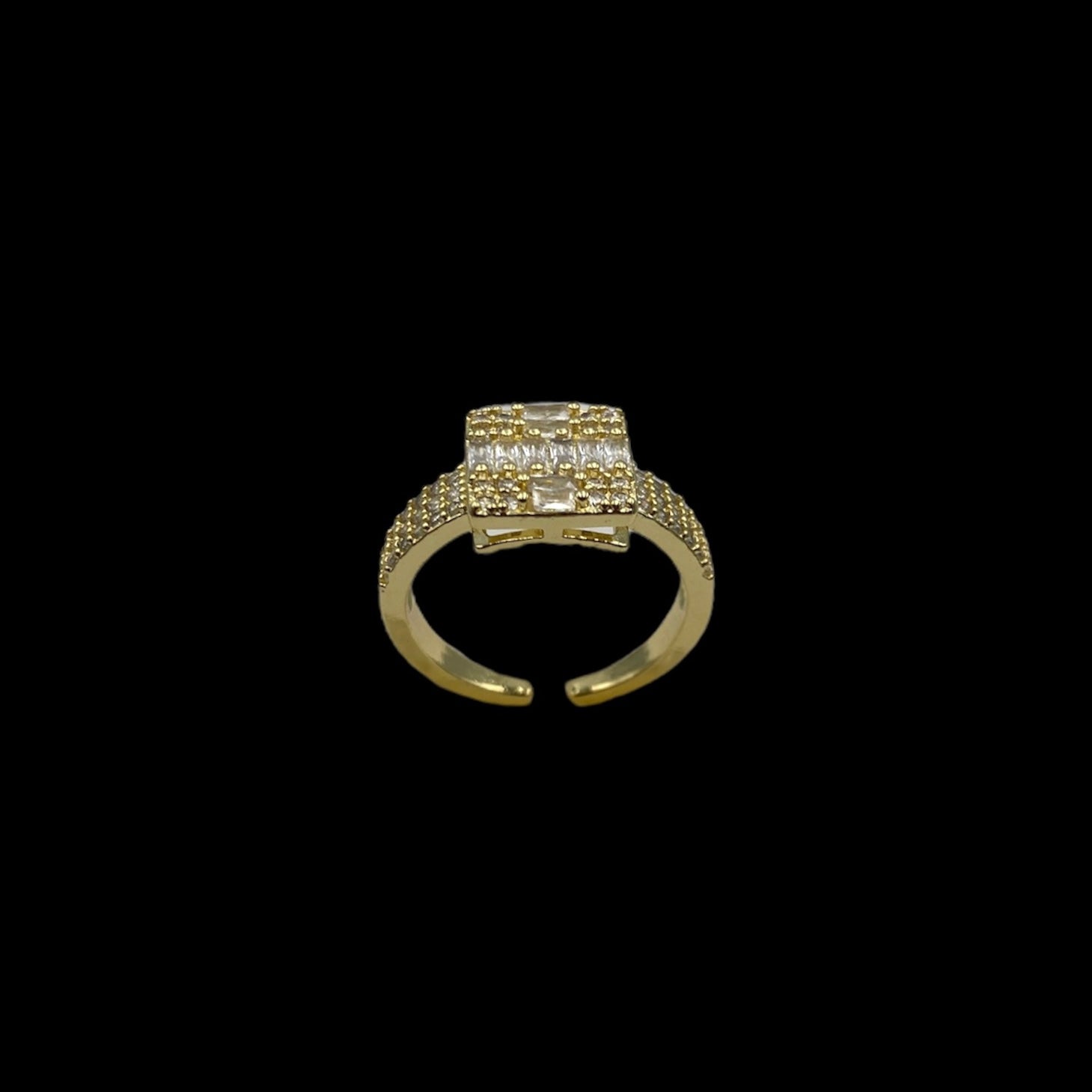 Square Gold Adjustable Ring