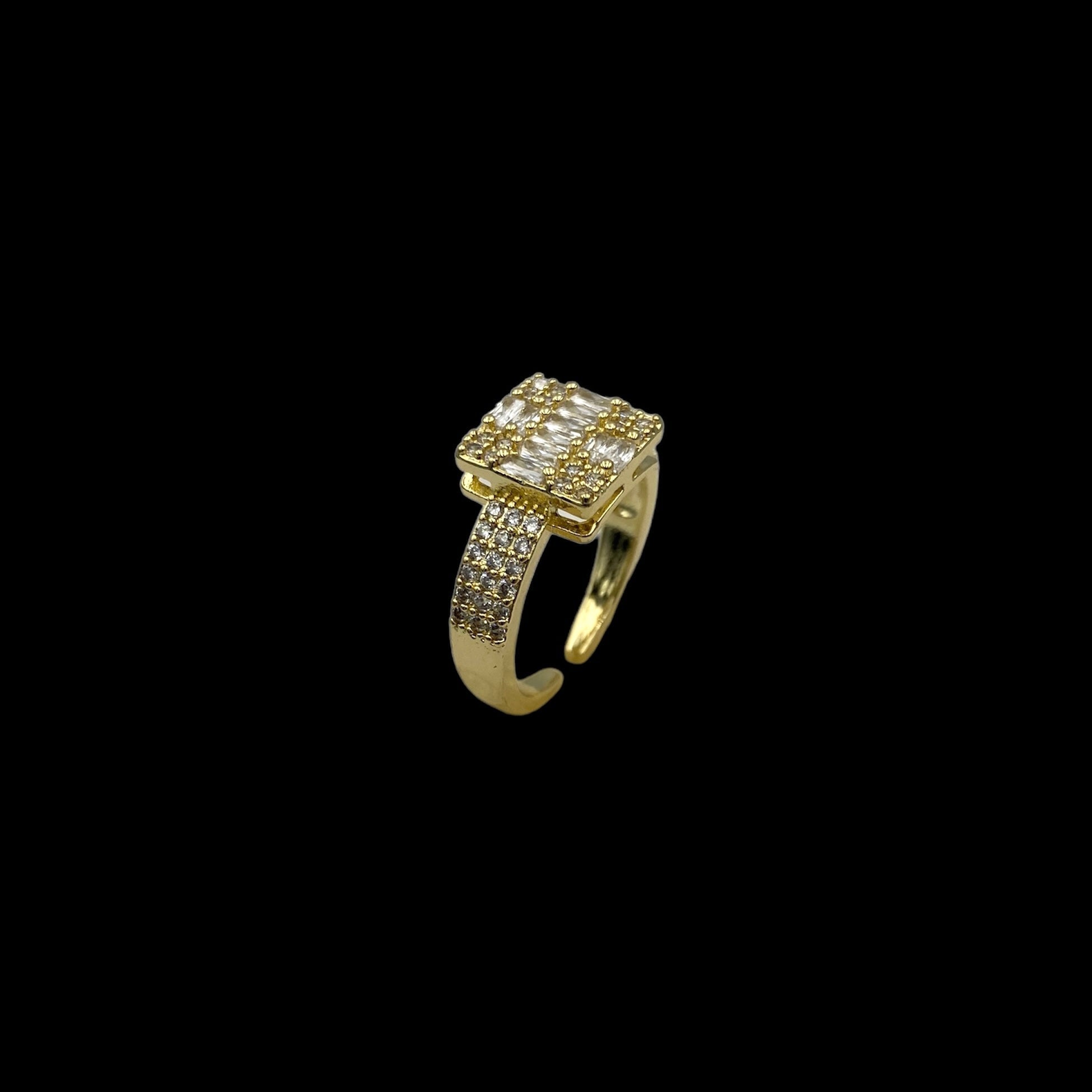 Square Gold Adjustable Ring