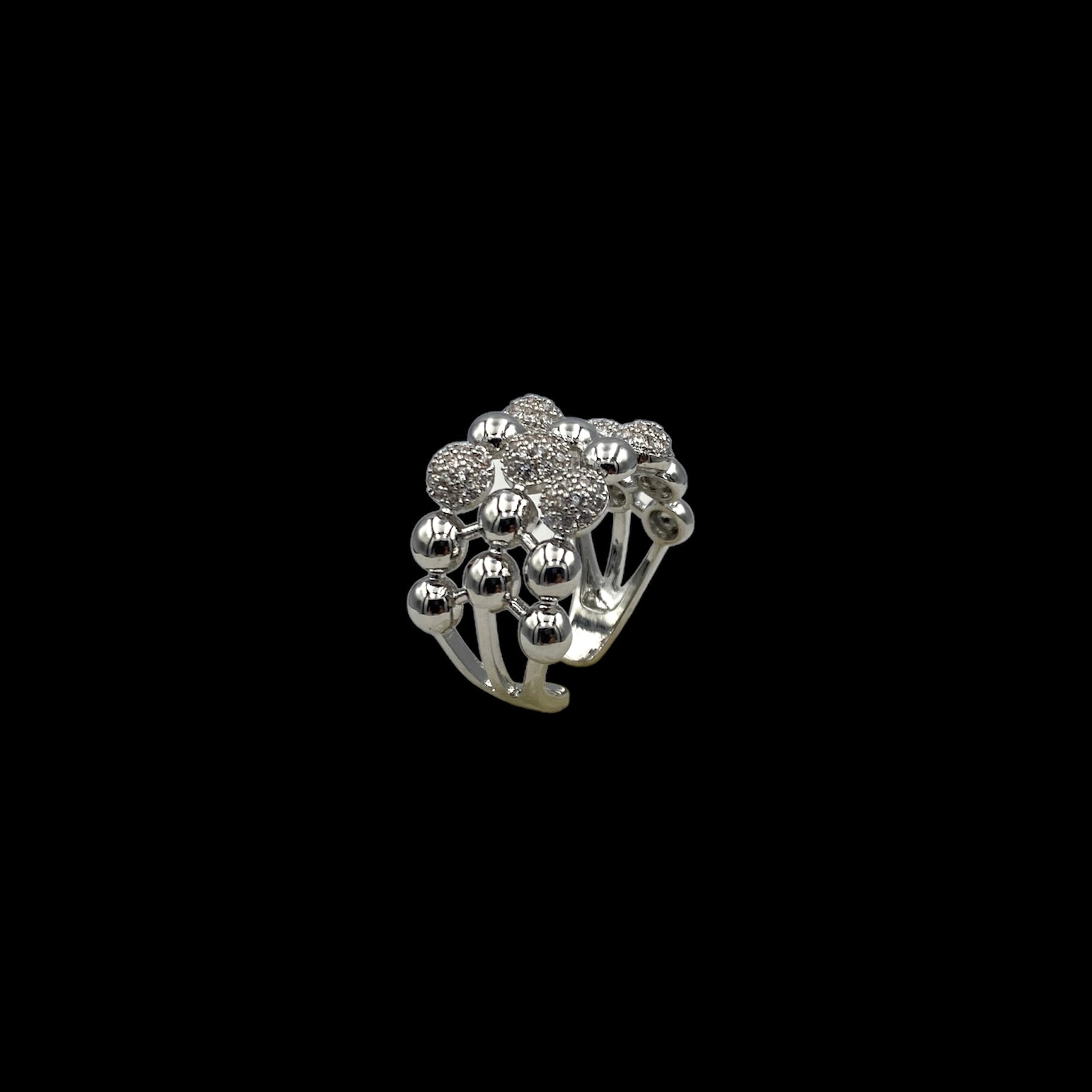 Bunch Silver Adjustable Ring