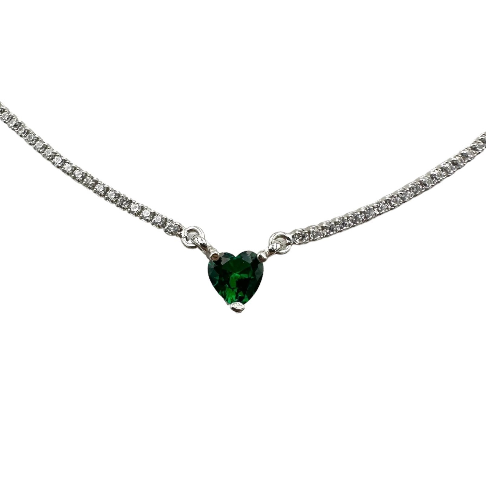 Necklace Tennis Julieta Green Silver