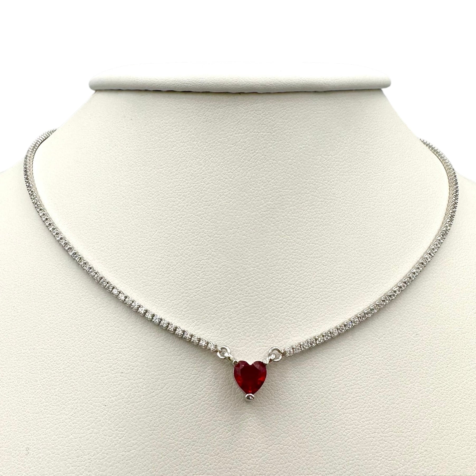 Necklace Tennis Julieta Red Silver