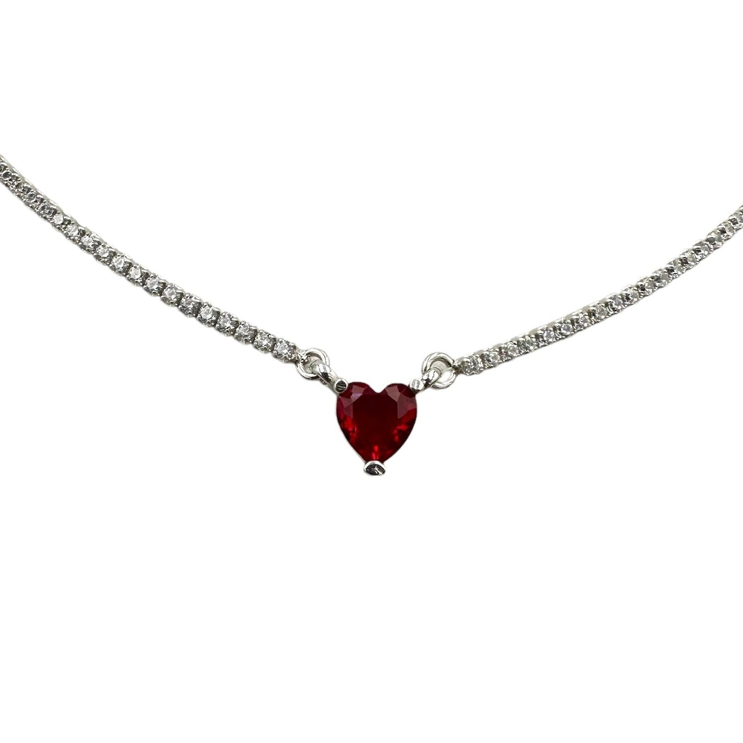 Necklace Tennis Julieta Red Silver