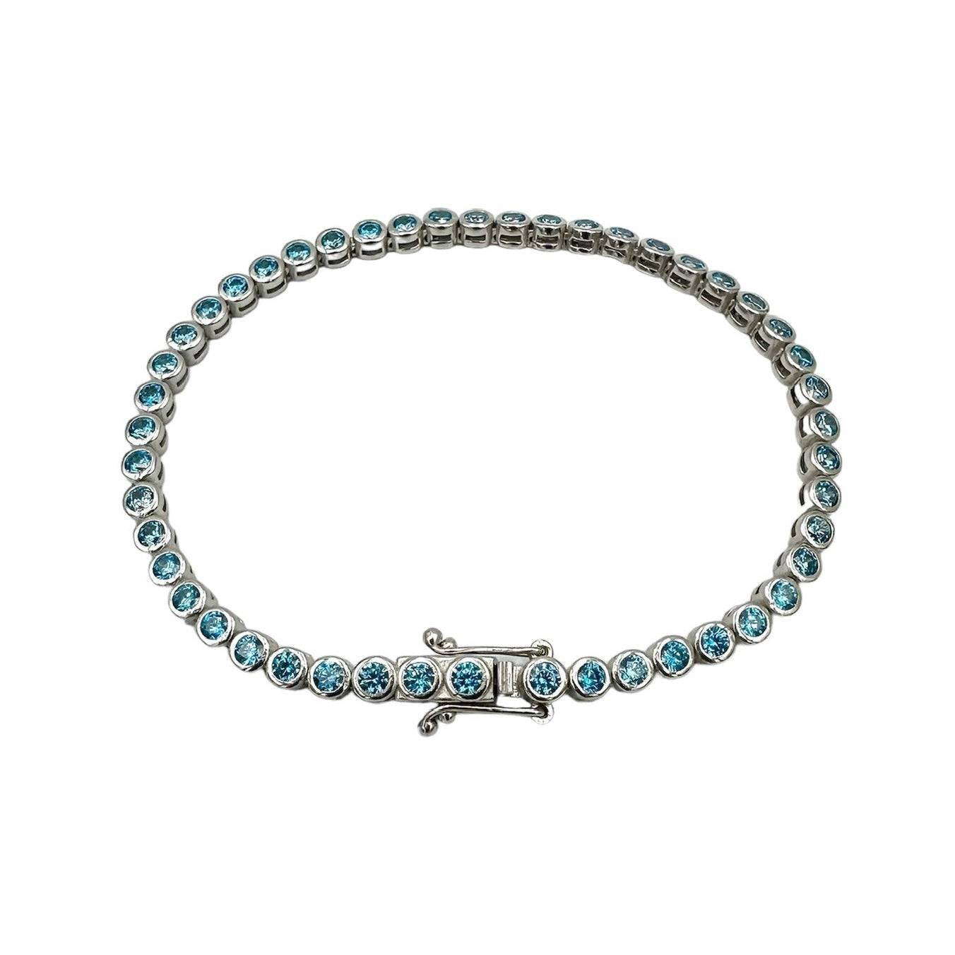 Tennis Medium Pills Regal Blue Silver Bracelet