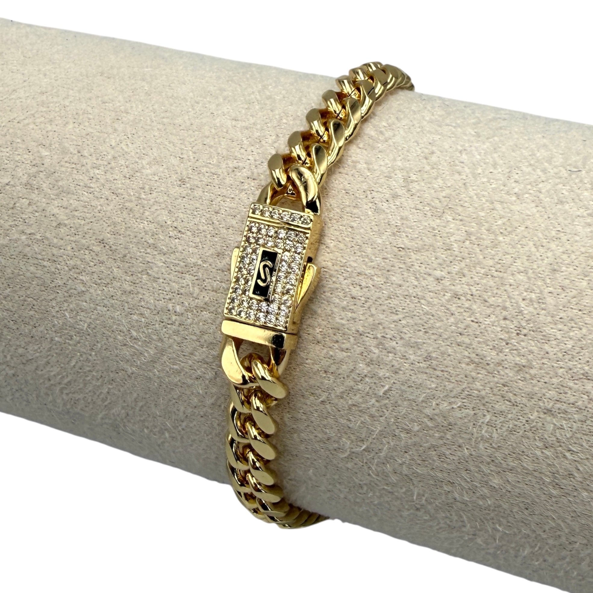 Brățară Cuban Monaco 8mm Placată cu Aur