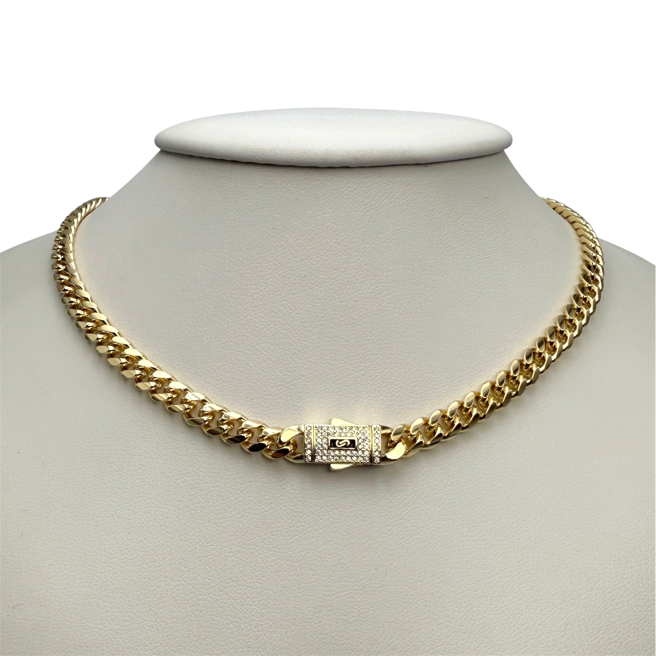 Colier Cuban Monaco 8mm Placat cu Aur