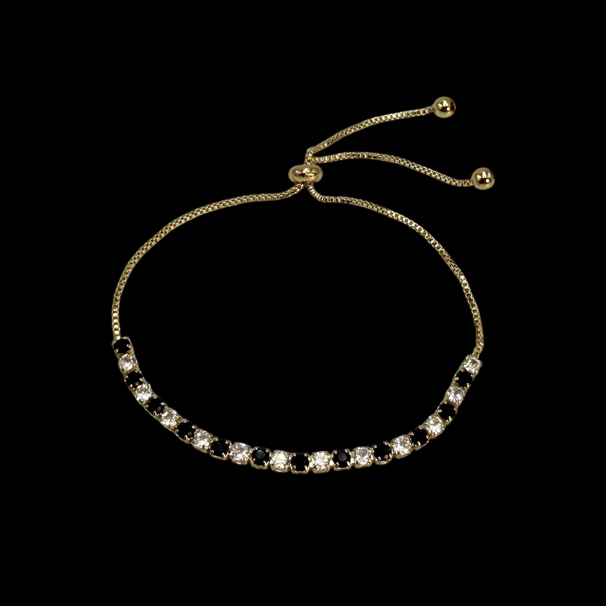 Brățară Tennis Reglabilă Duo Placată cu Aur