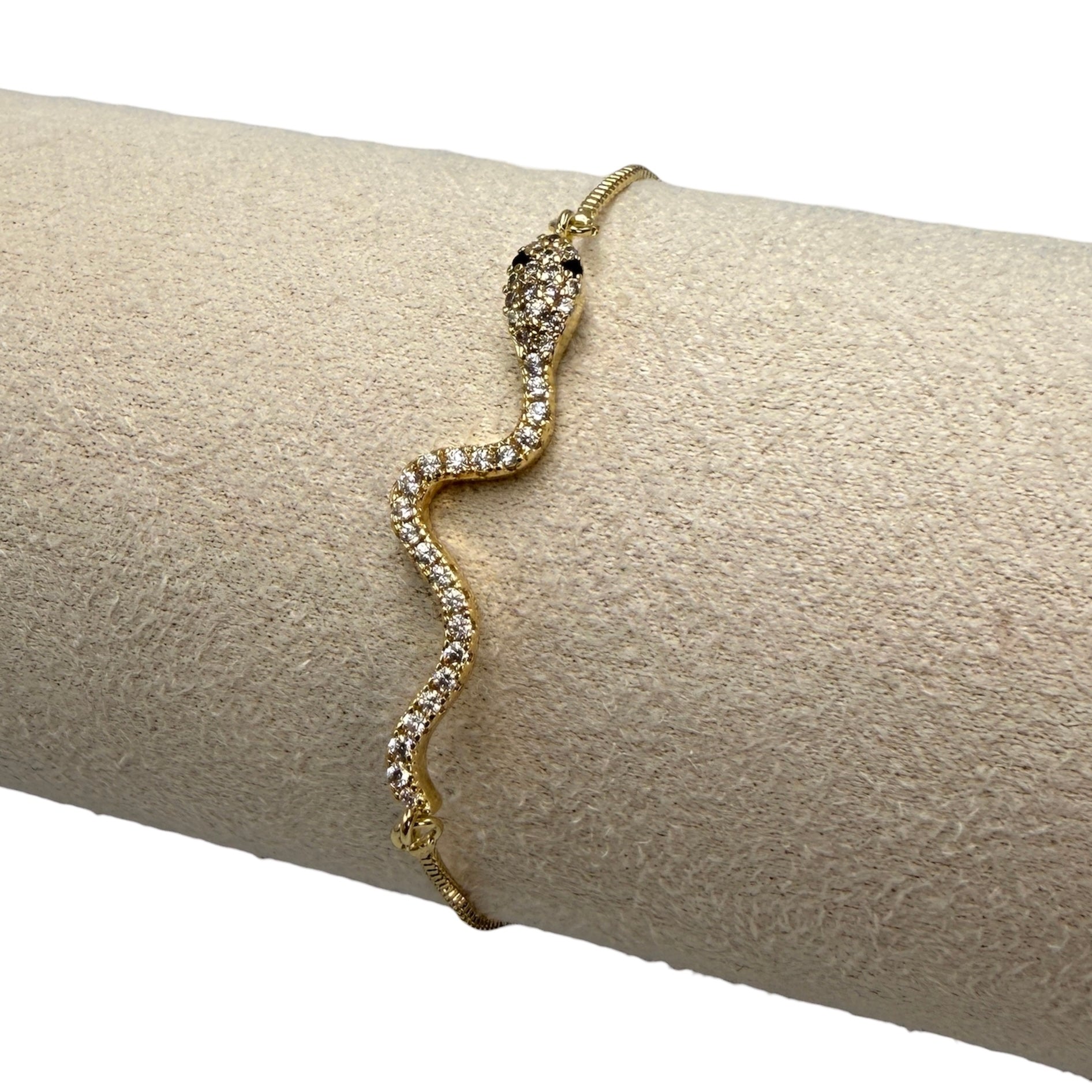 Brățară Reglabilă Șarpe Placată cu Aur