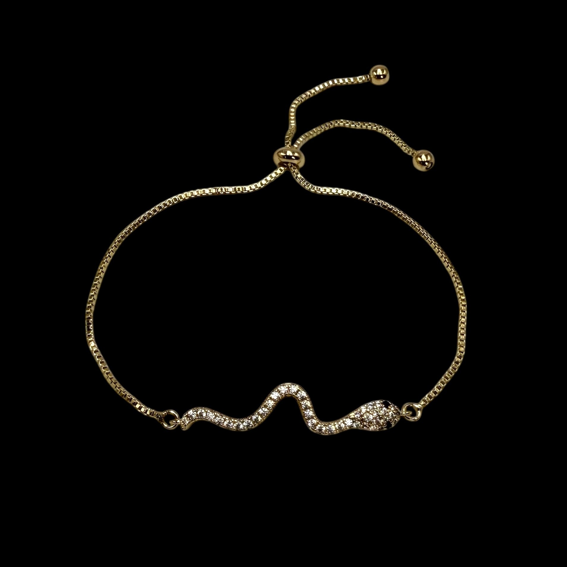 Brățară Reglabilă Șarpe Placată cu Aur