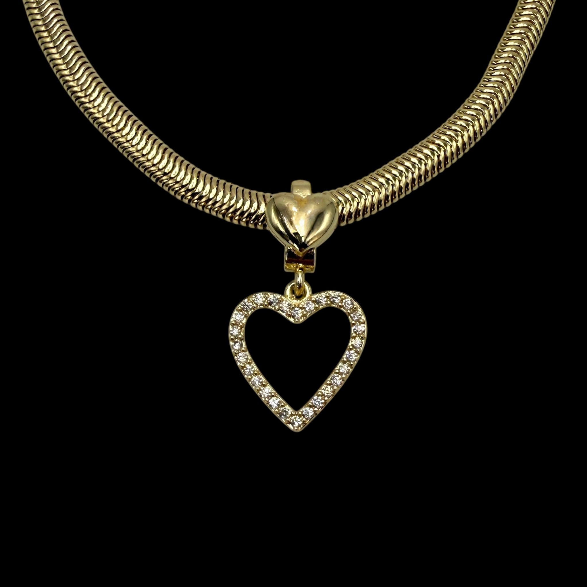 Colier SnakeHeart Placat cu Aur